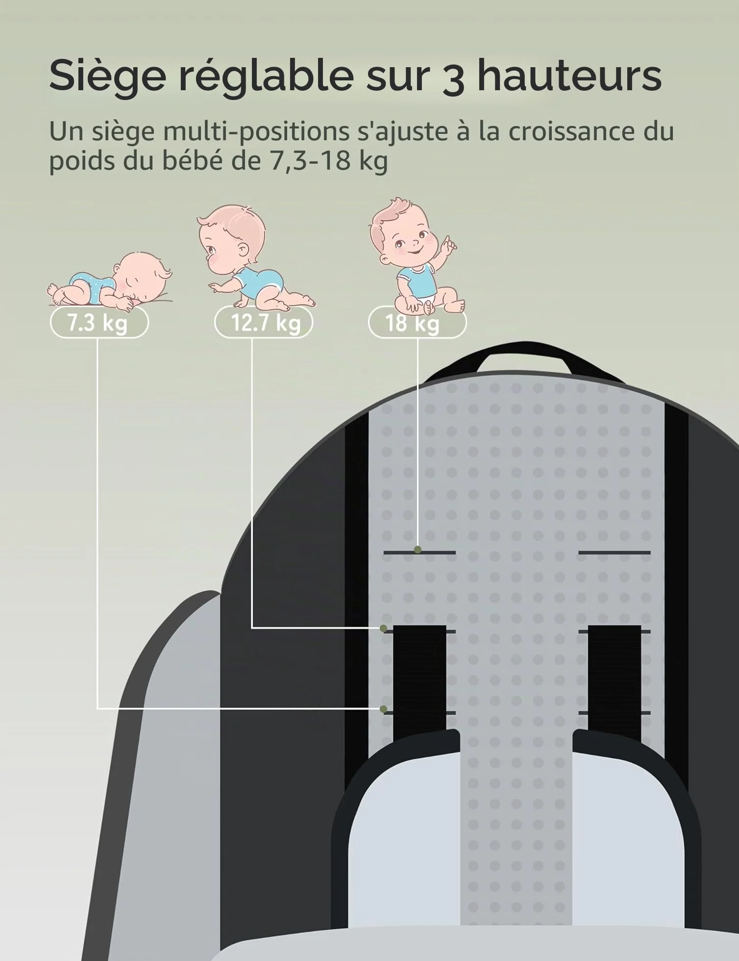 Besrey Porte-bébé de randonnée pliable pour enfant