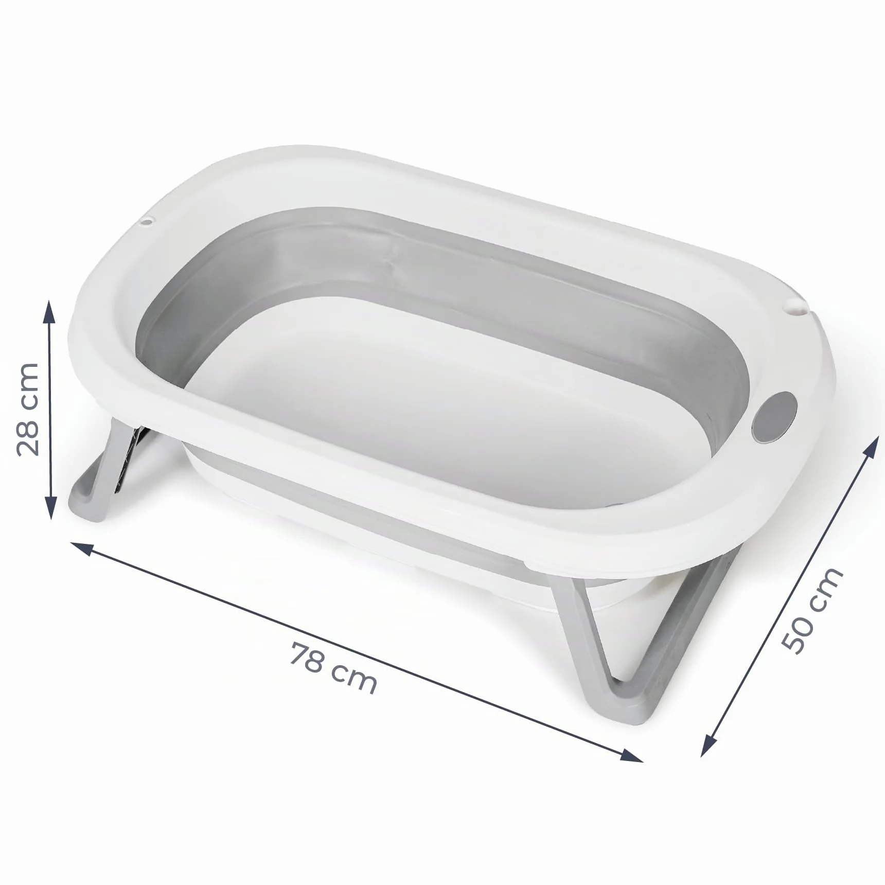 Baignoire pliable pour bébé avec pieds MS BabyWorld Flex portable vidange