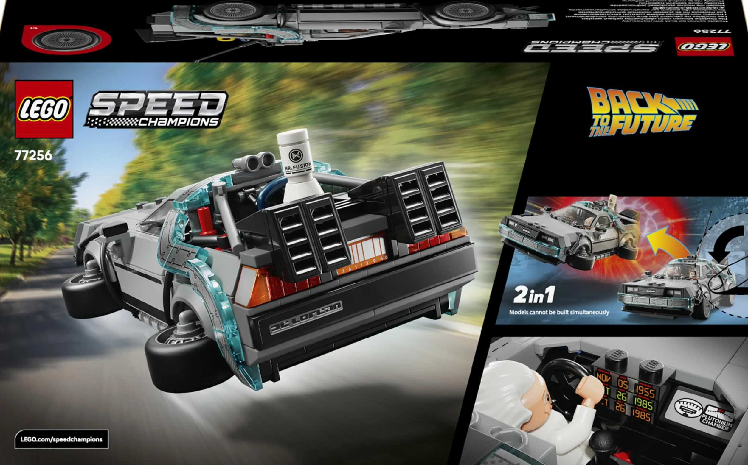 LEGO Speed Champions La Machine à Remonter Le Temps Retour vers Le Futur Jouet Voiture Maquette Minifigurines Doc Brown Marty McFly Cadeau 9 Ans 77256