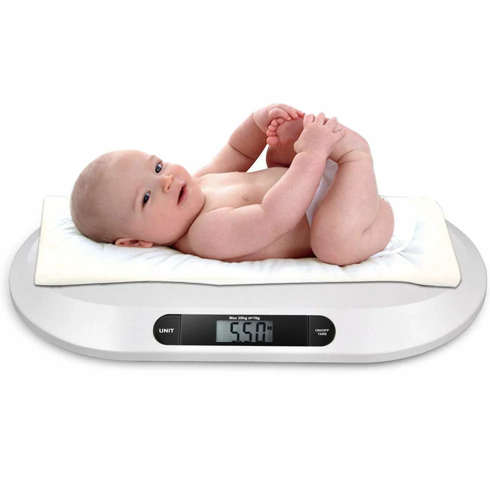 Pèse-bébé électronique numérique 20 kg 44 LBS 55 cm x 32 cm x 3 cm