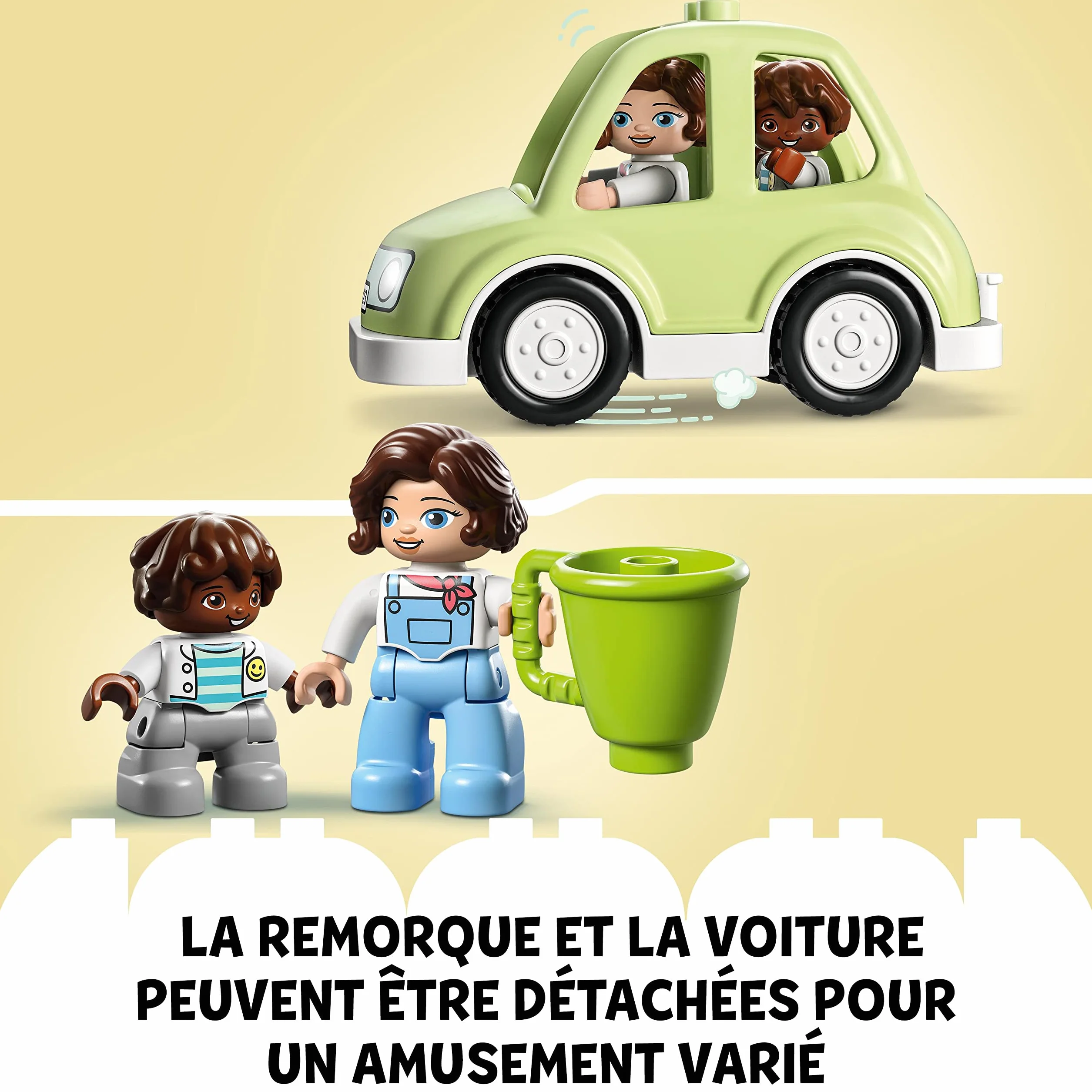 LEGO 10986 Duplo Ma Ville La Maison Familiale sur Roues, Jouet Éducatif, Set de Camping