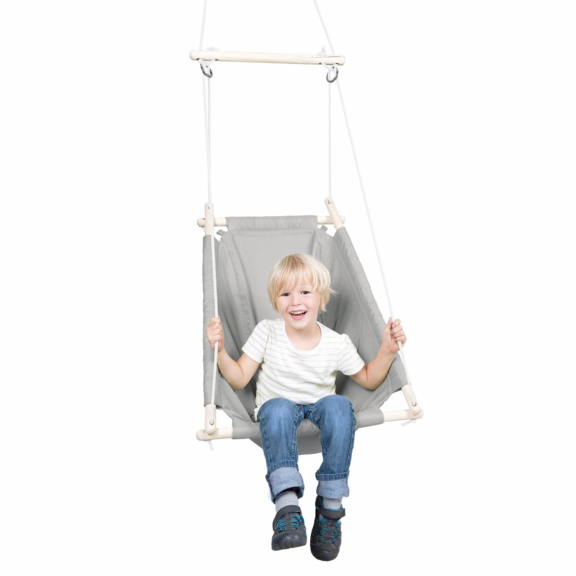 roba Balancelle Bébé 2 en 1 - Hamac Bébé 0 à 6 Ans Chaise Suspendue Taupe
