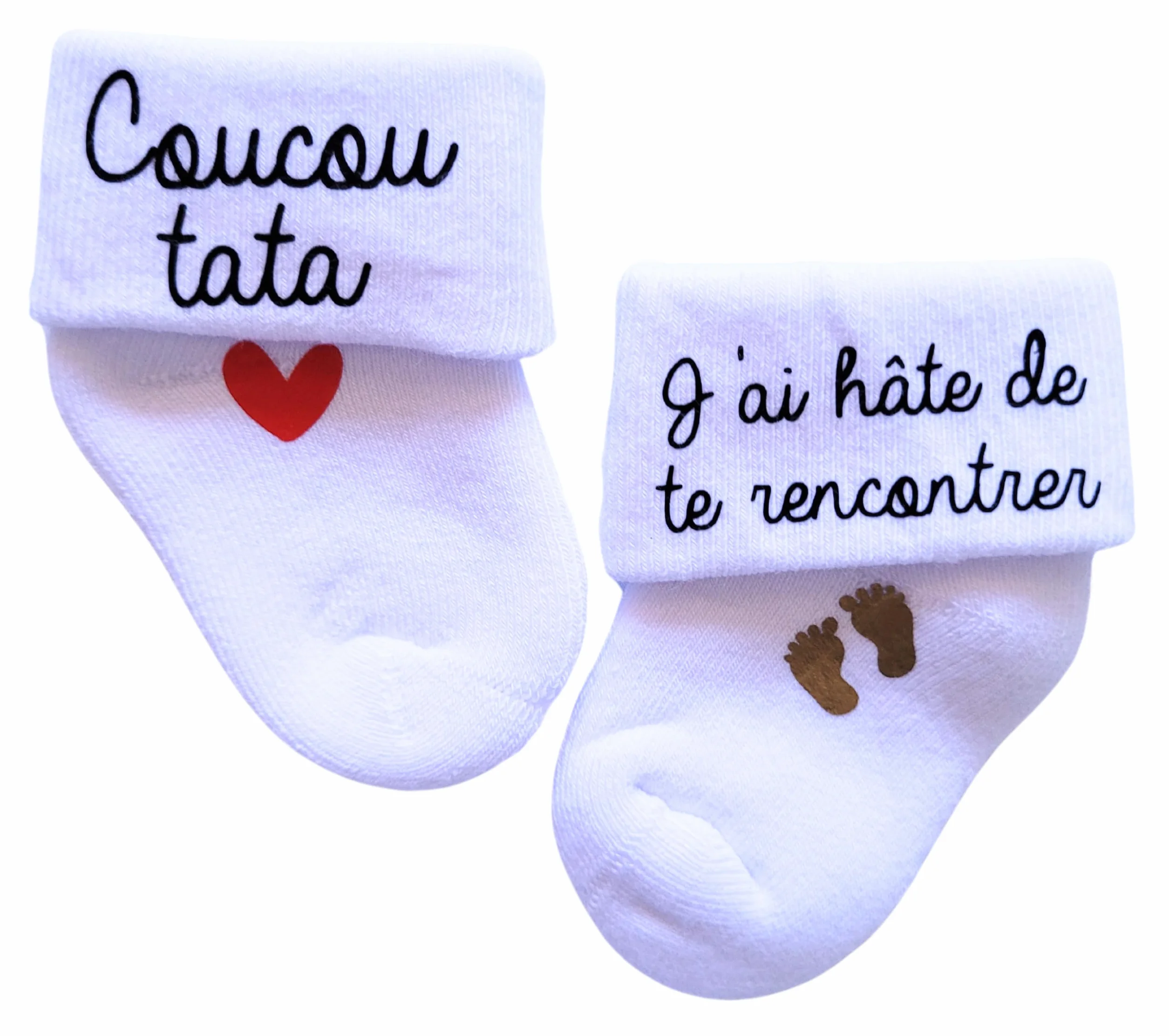 Chaussettes annonce surprise grossesse bébé thème j'ai hâte de te rencontrer