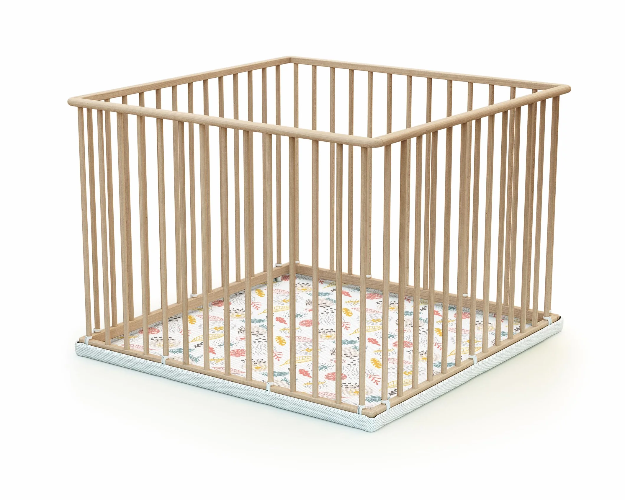 Parc bébé en bois 100 x 100 cm Beige