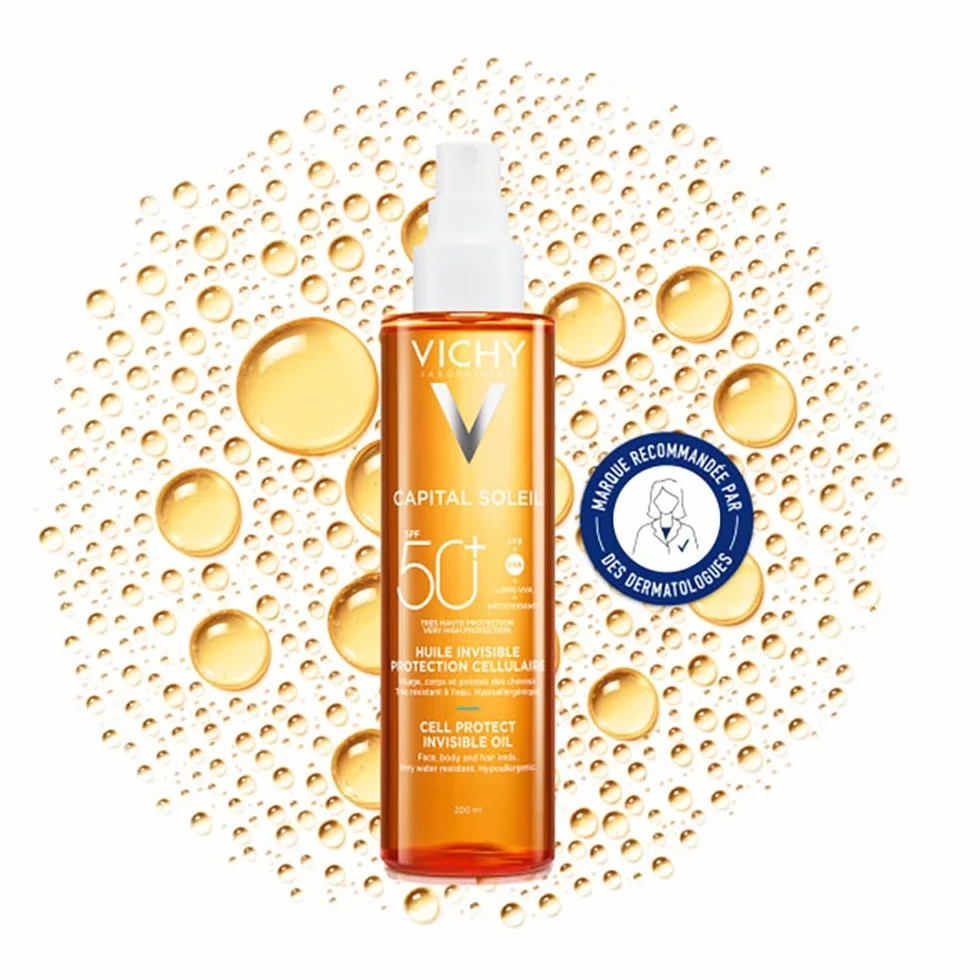 Vichy Capital Soleil Huile Solaire SPF50+ Visage Corps Cheveux 200 ml