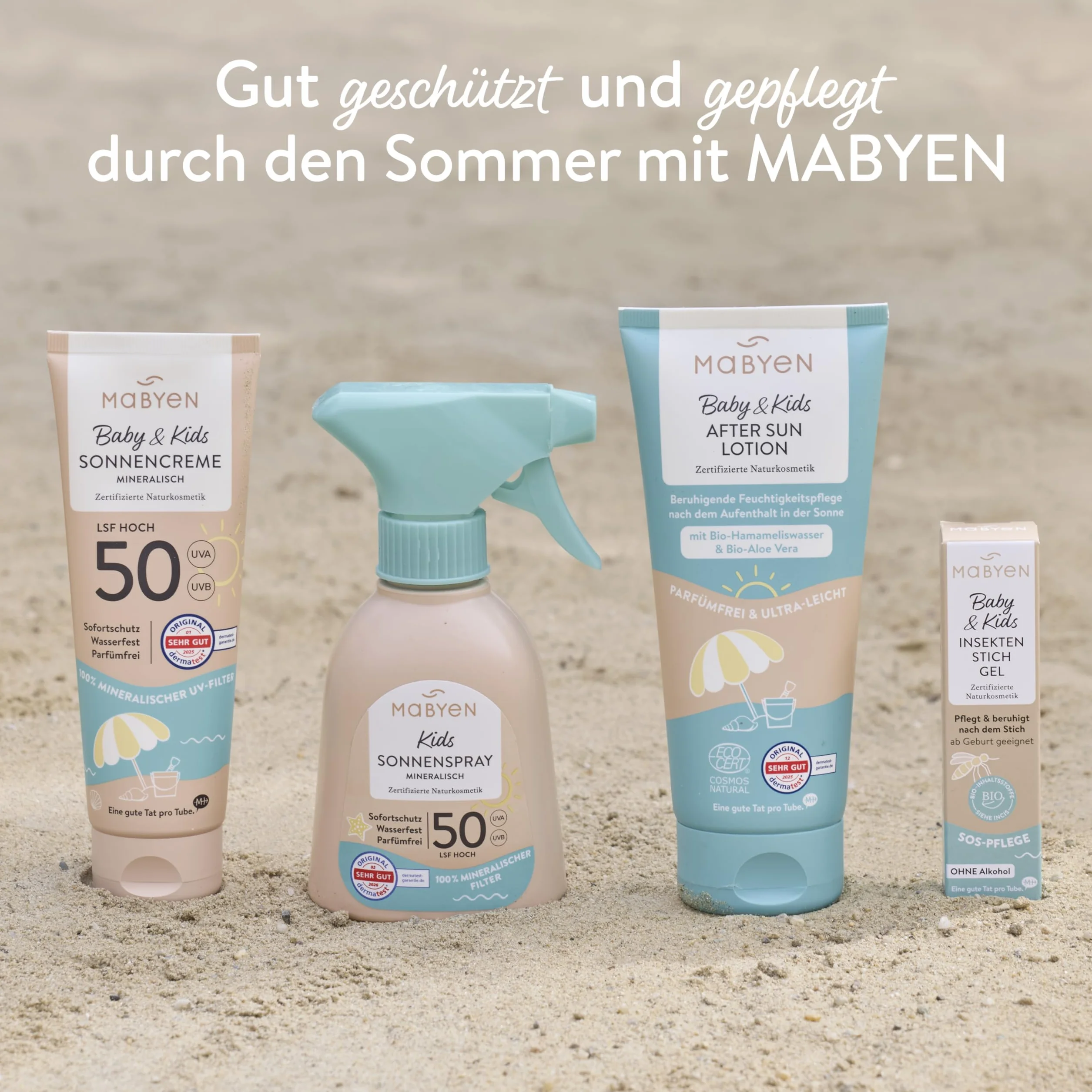 MABYEN Crème solaire minérale SPF 50 lot de 2 x 100 ml UVA/UVB résistante à l'eau sans parfum vegan