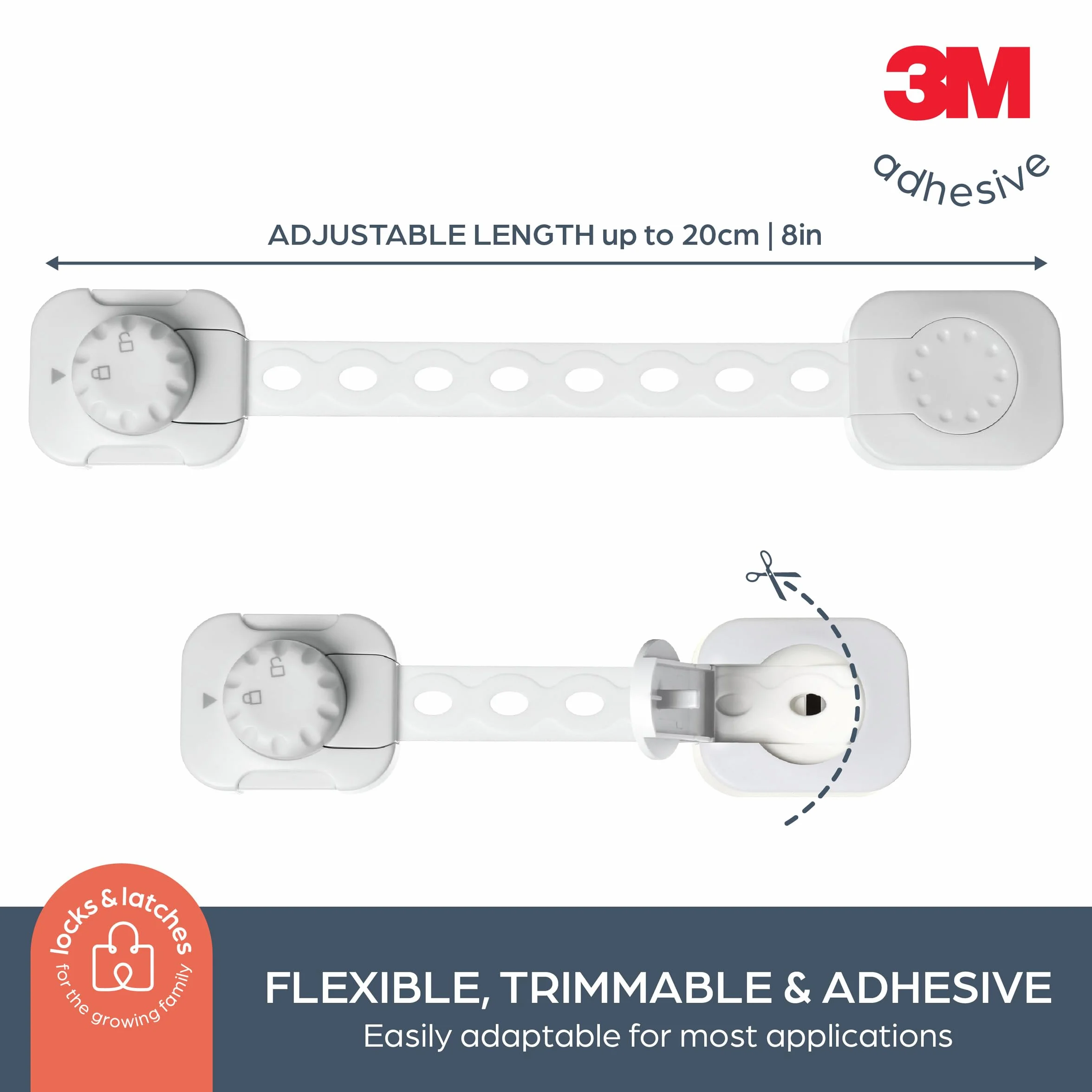 Dreambaby Twist 'N Lock G1435 Lot de 6 verrous de sécurité pour enfants Blanc