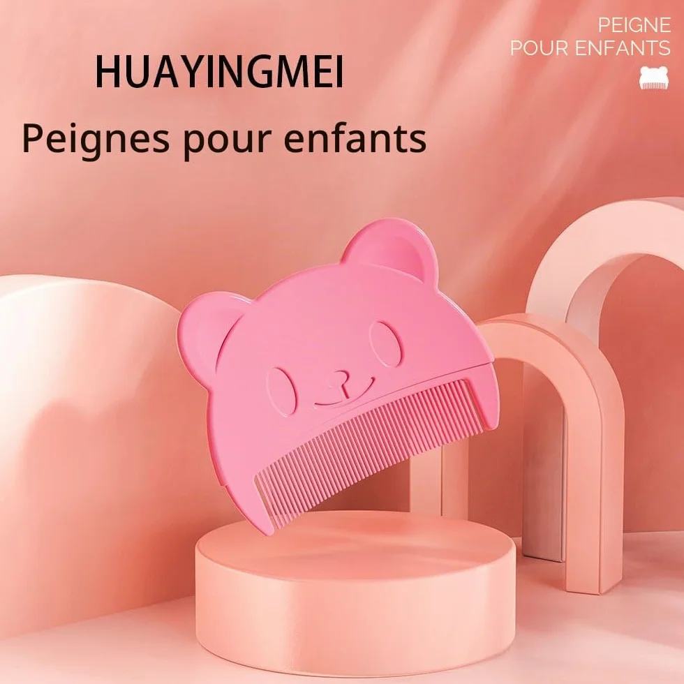 Brosse de bain bébé silicone massage cuir chevelu peigne enfants 3 pièces Rose
