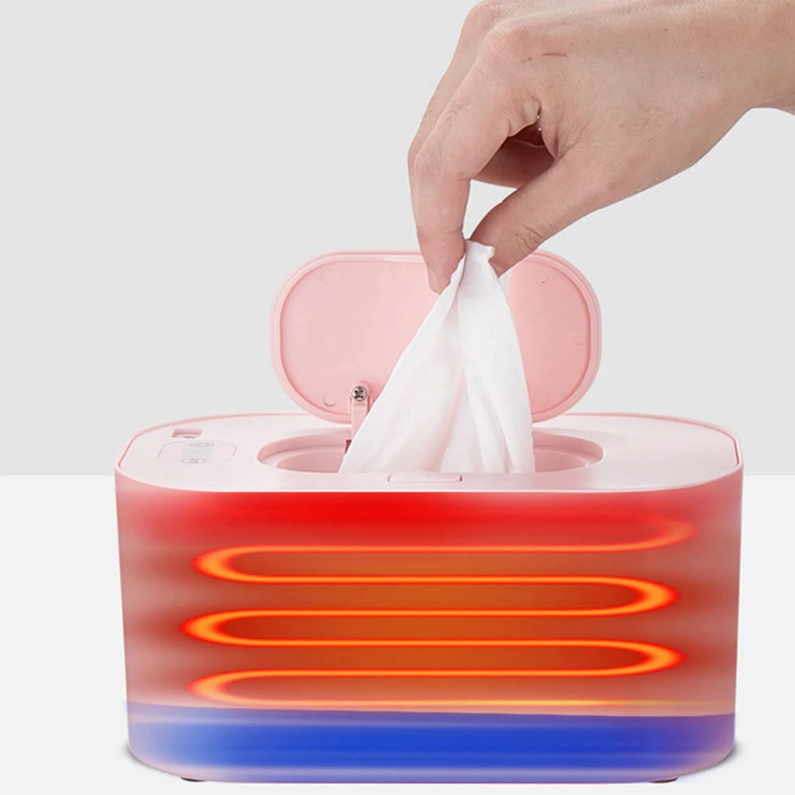 Réchauffeur de Lingettes pour bébé Portable PP Intelligent Température Réglable sans Fil Chargement Voiture