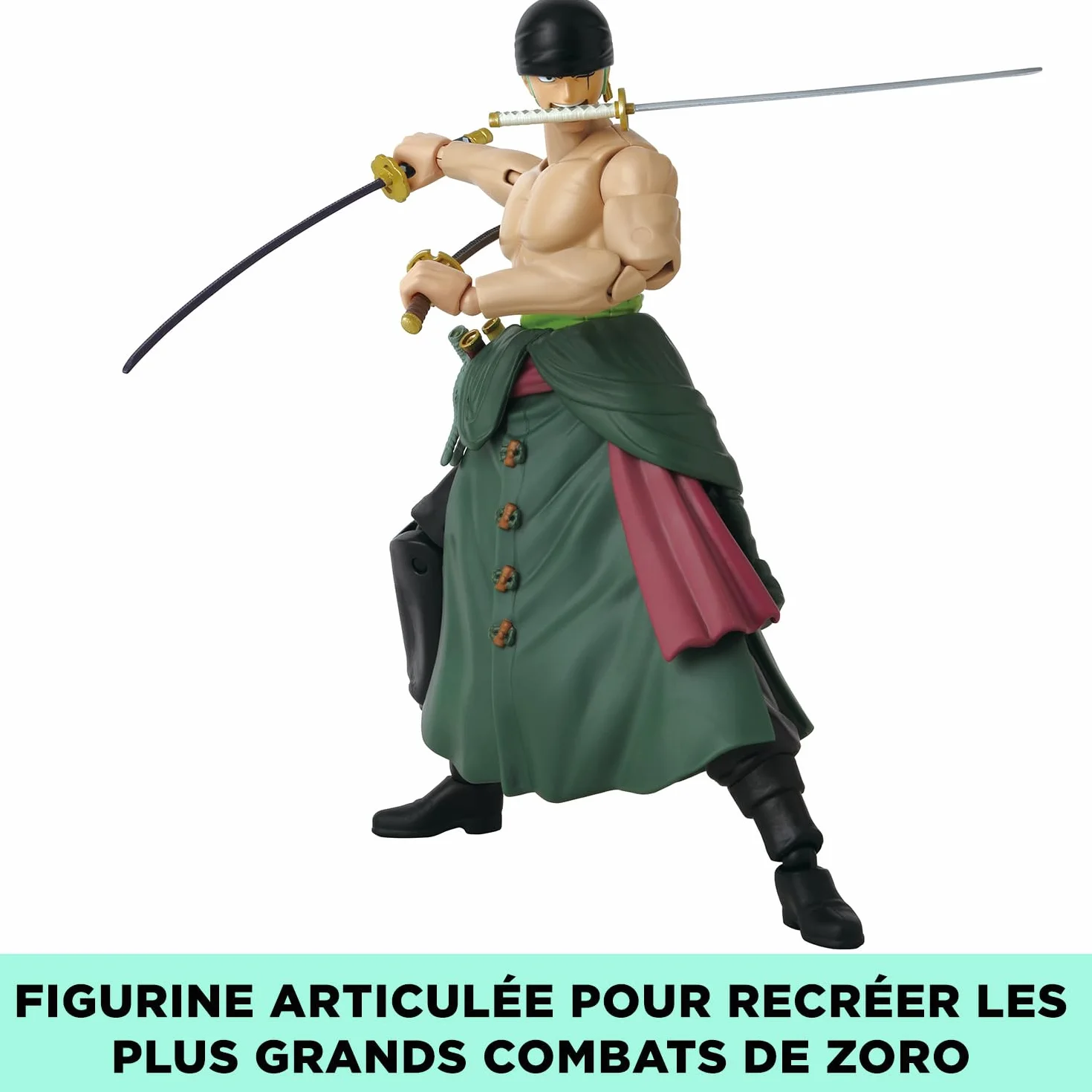 BANDAI Anime Heroes One Piece Figurine Roronoa Zoro 17 cm Three Sword Style Manga Articulée 3 Épées Officielle Jouet Enfant 4 Ans+
