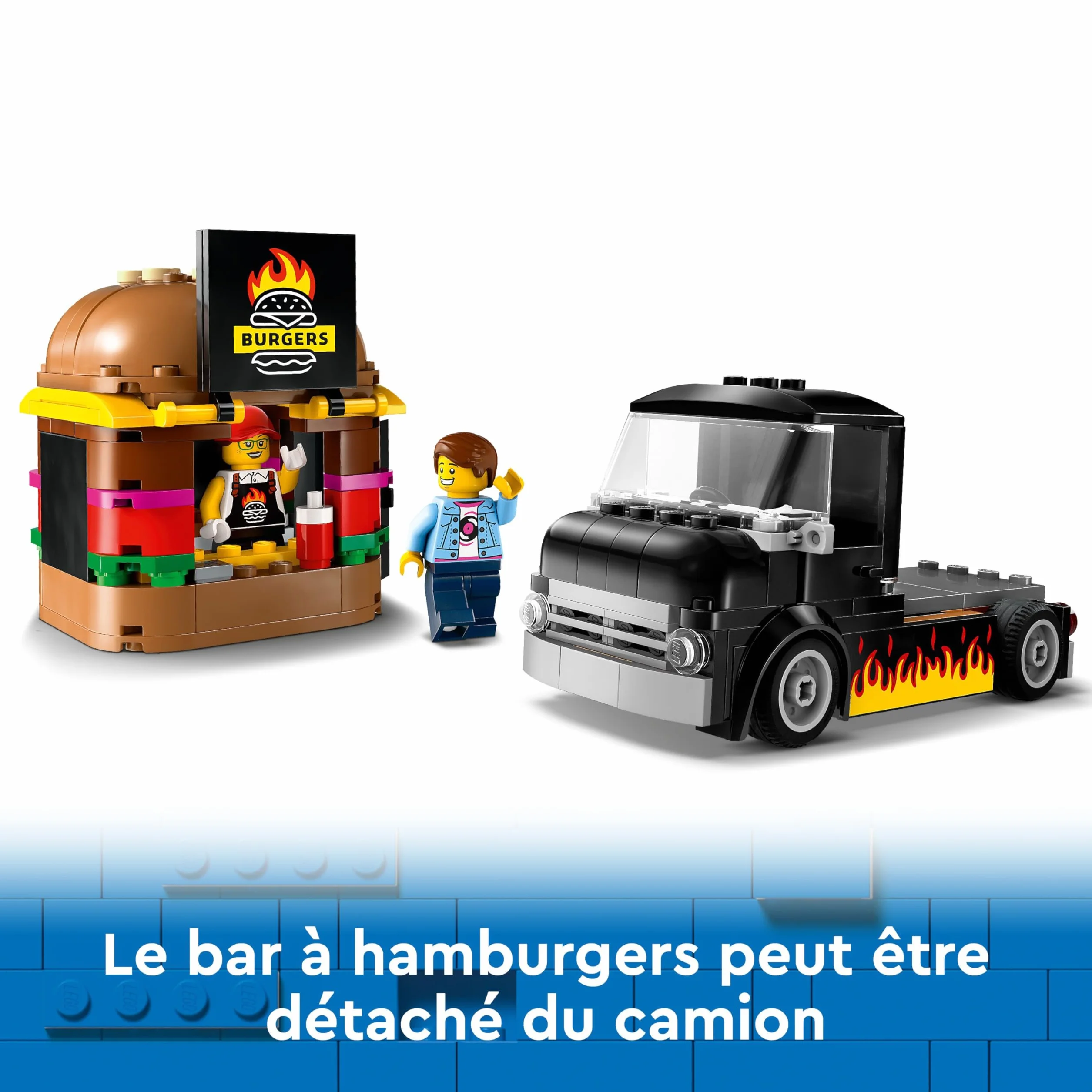 LEGO City Food-Truck de Burgers 60404 Jouet Camionnette Cuisine Minifigurines 5 Ans