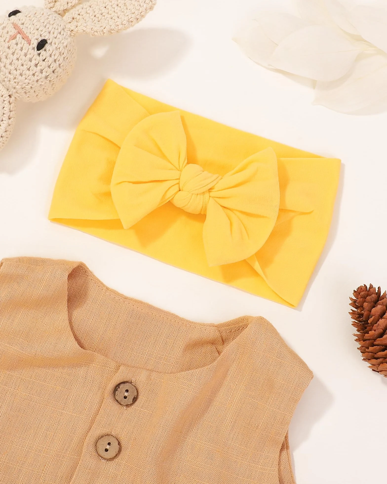 Bandeaux Élastiques avec Nœud en Nylon pour Nouveau-Nés - Accessoires Jollybows