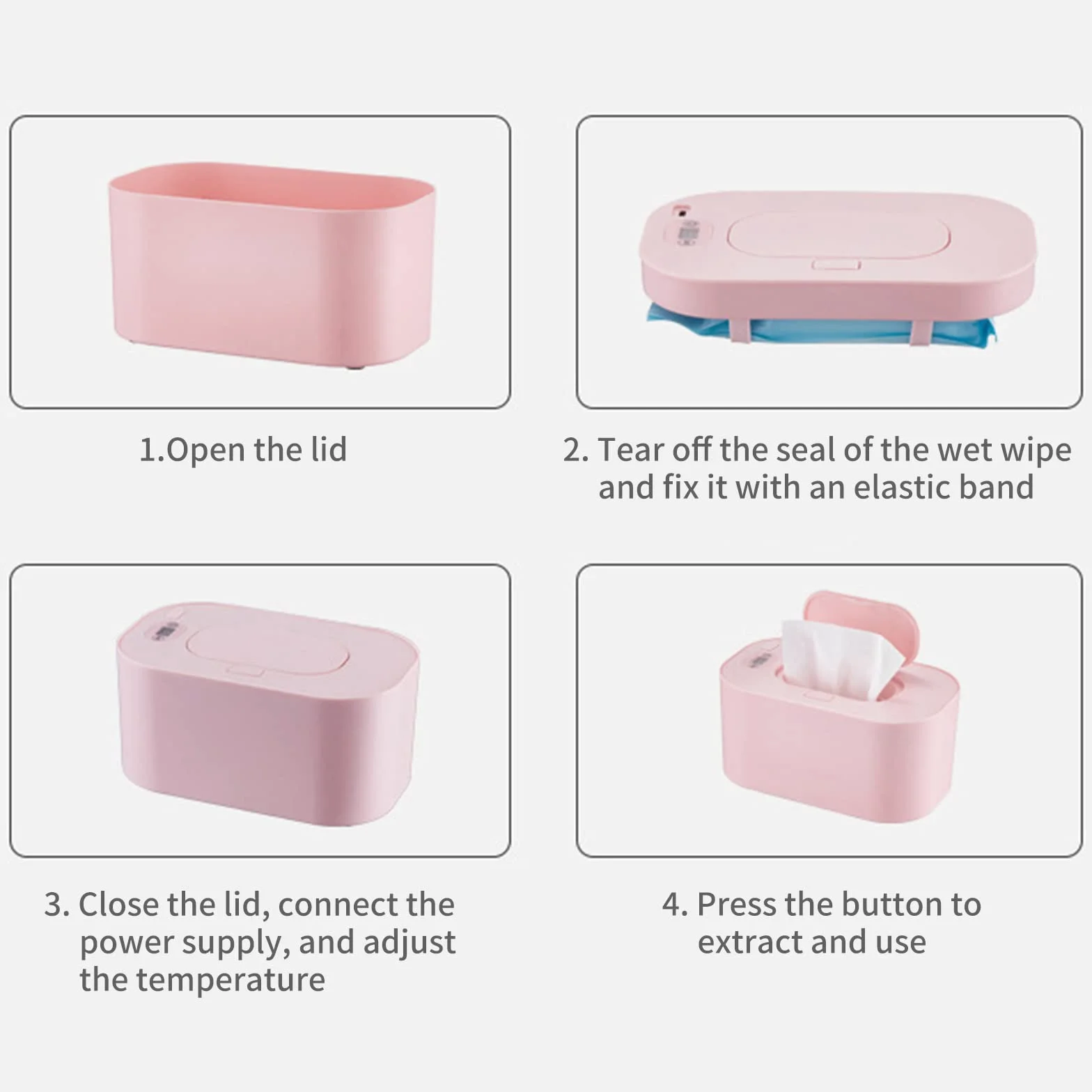 Chauffe-lingettes humides USB bébé 10W 3 modes température constante grande capacité portable