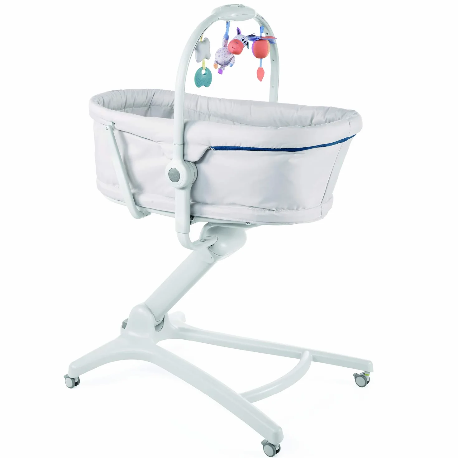 Boppy Chicco Baby Hug 4en1 Berceau Multifonction bébé 0-15 kg, lit bébé, chaise haute, chaise de table, dossier inclinable, hauteur réglable, 4 roues