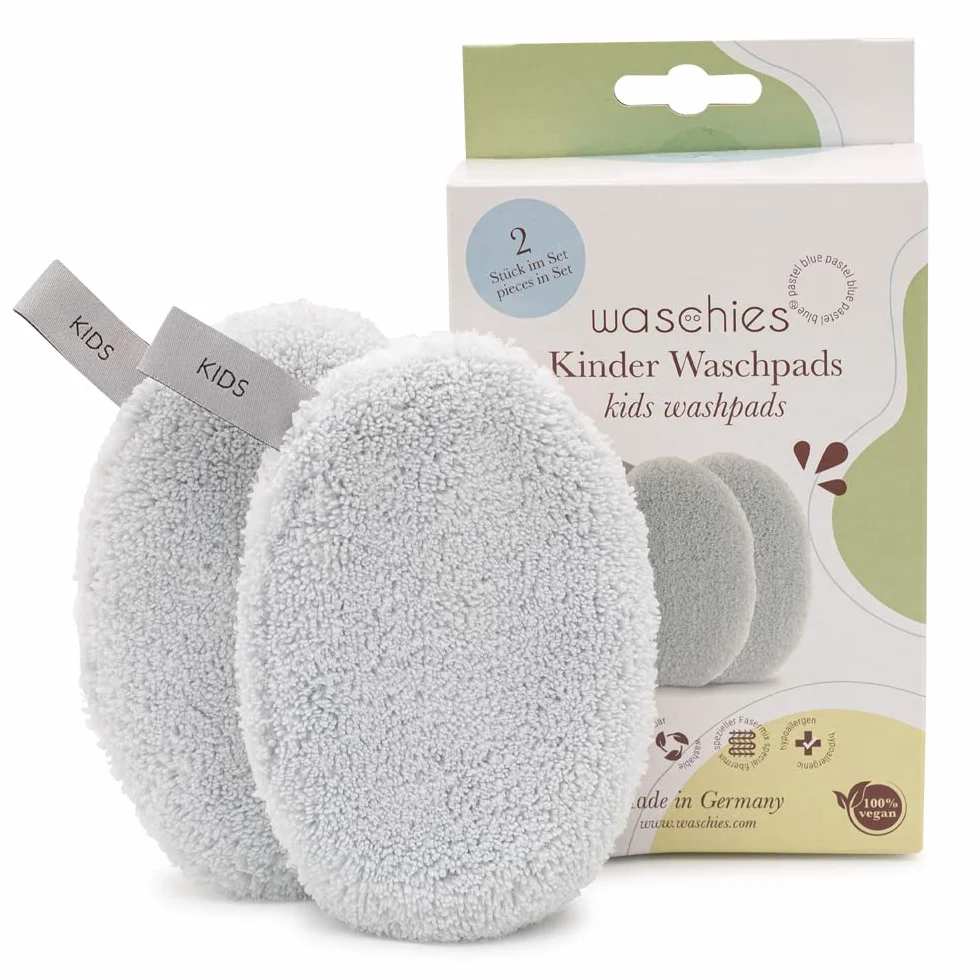 Waschpads für Babys 2er-Set Pastel blue
