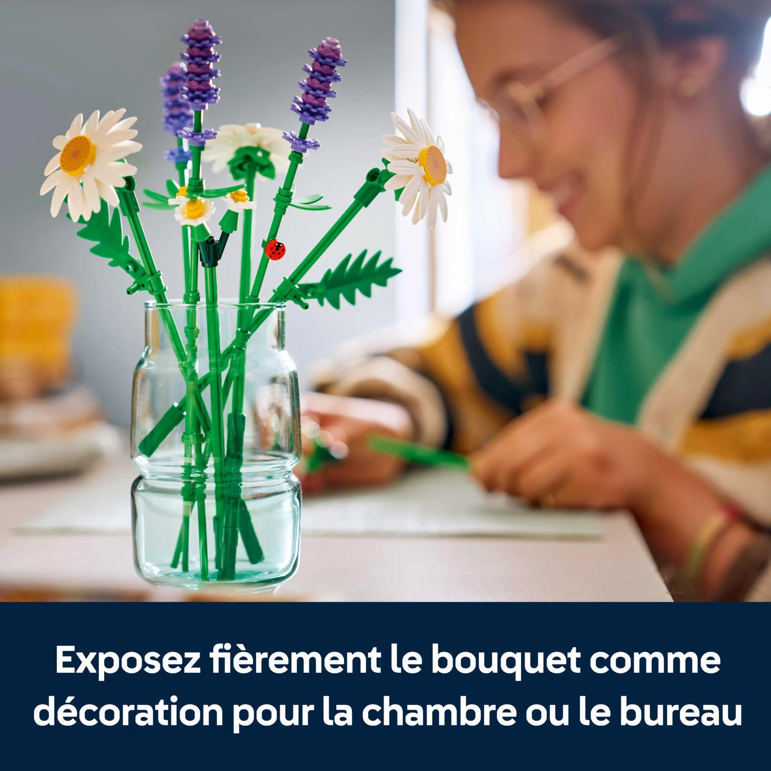 LEGO Botanicals Marguerites 11508 Bouquet de Fleurs Artificielles Marguerites & Lavande Décoration Chambre DIY Cadeau Fille 9 Ans Adulte