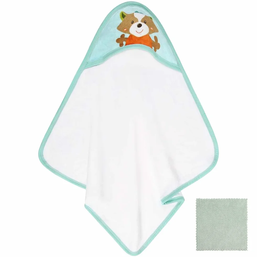 Serviette de Bain avec Capuche Bébé 65 x 65 cm Super Absorbante pour Nouveau-né 0-5 Ans