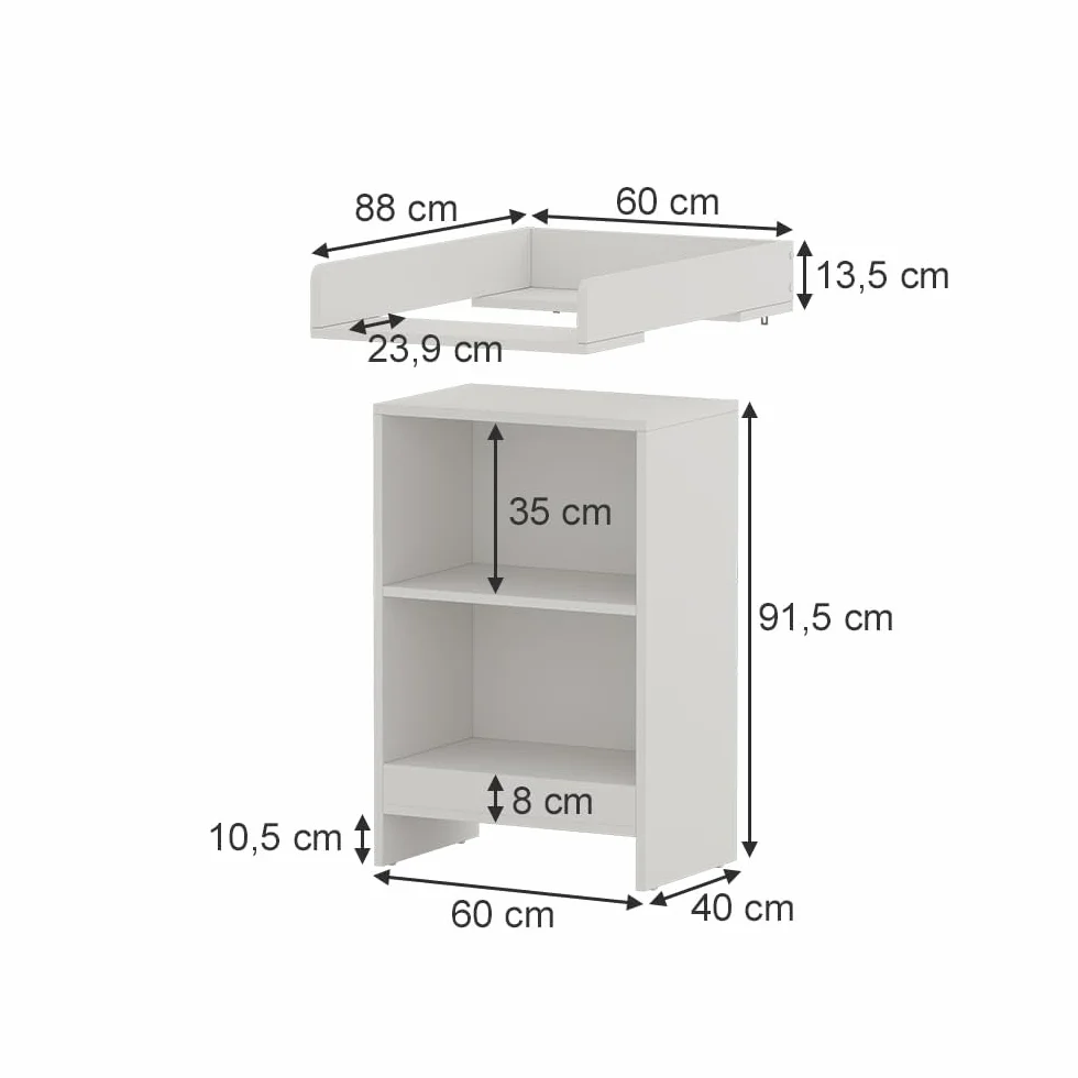 Vicco Commode à Langer Mona 60x103.5cm Blanc