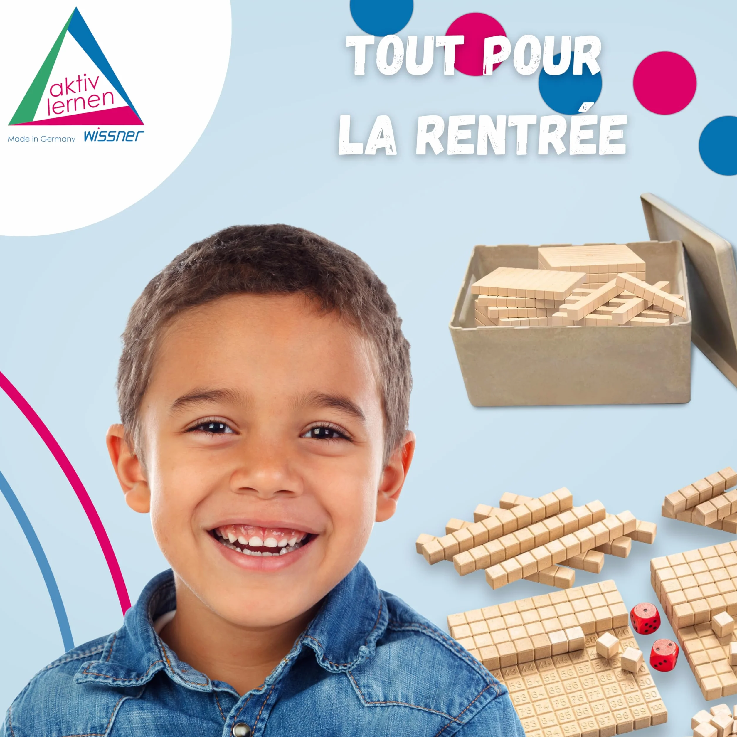 WISSNER Set de calcul décimal de base 121 pièces RE-Plastic