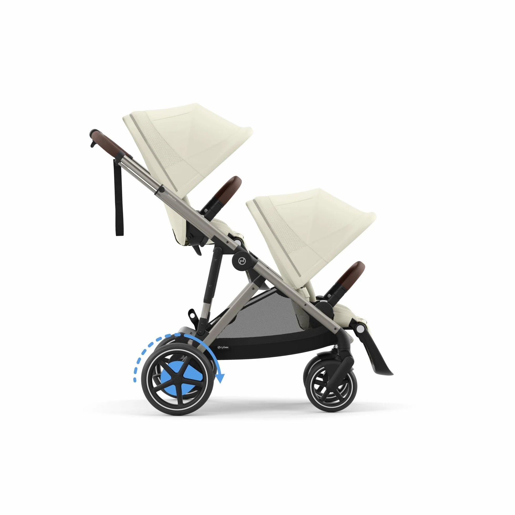 CYBEX Poussette Gold e-GAZELLE S, de la naissance à 4 ans, max. 22 kg, système tout-en-1 avec propulsion électrique, Beige coquillage