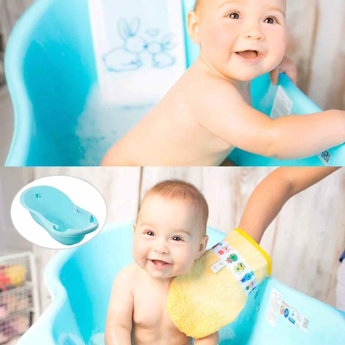 Baignoire bébé avec thermomètre Vert Forest 86 cm
