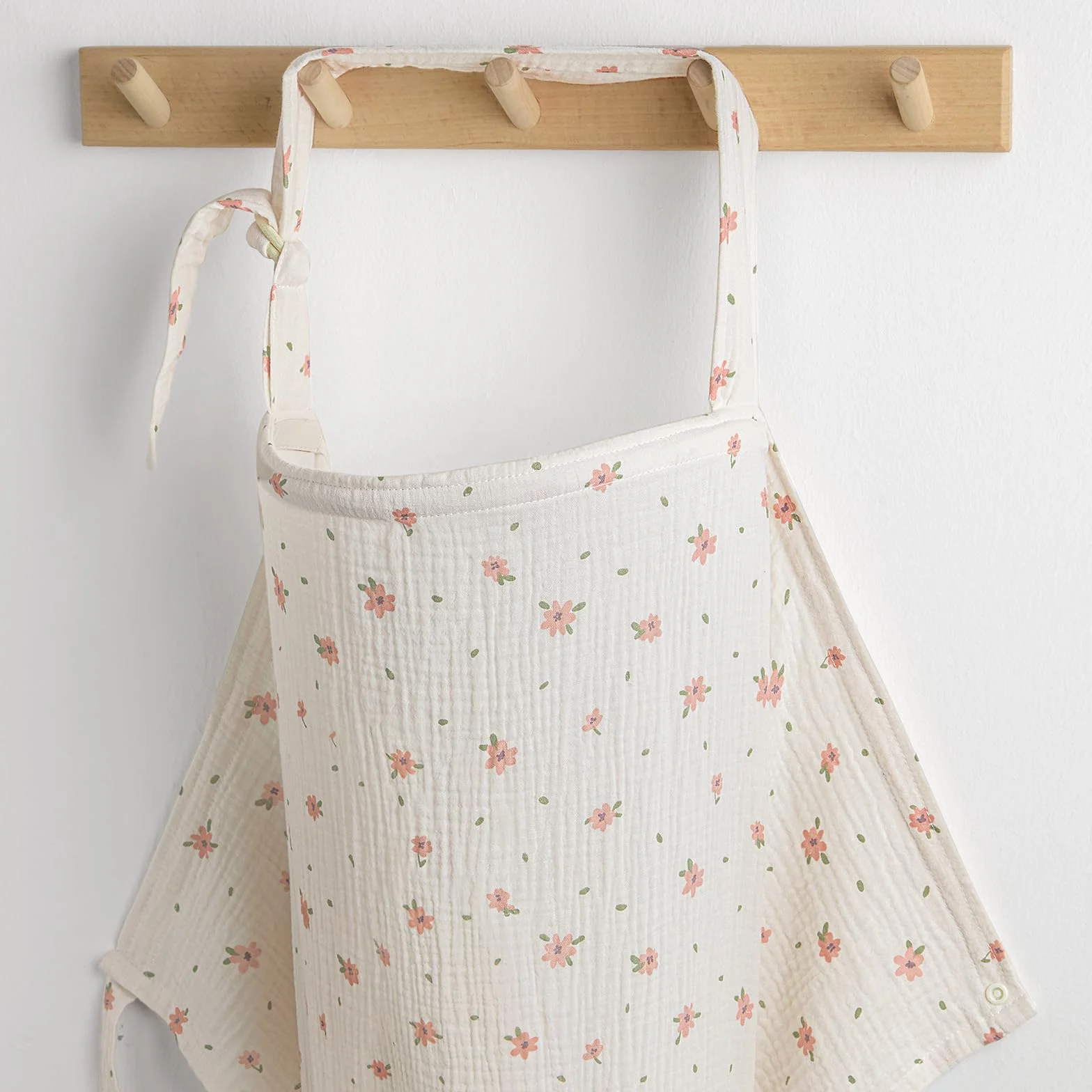 Blissful Diary Cape d'Allaitement en Muslin, Voile d'Allaitement Respirant avec Col Ouvert, Fleurs roses