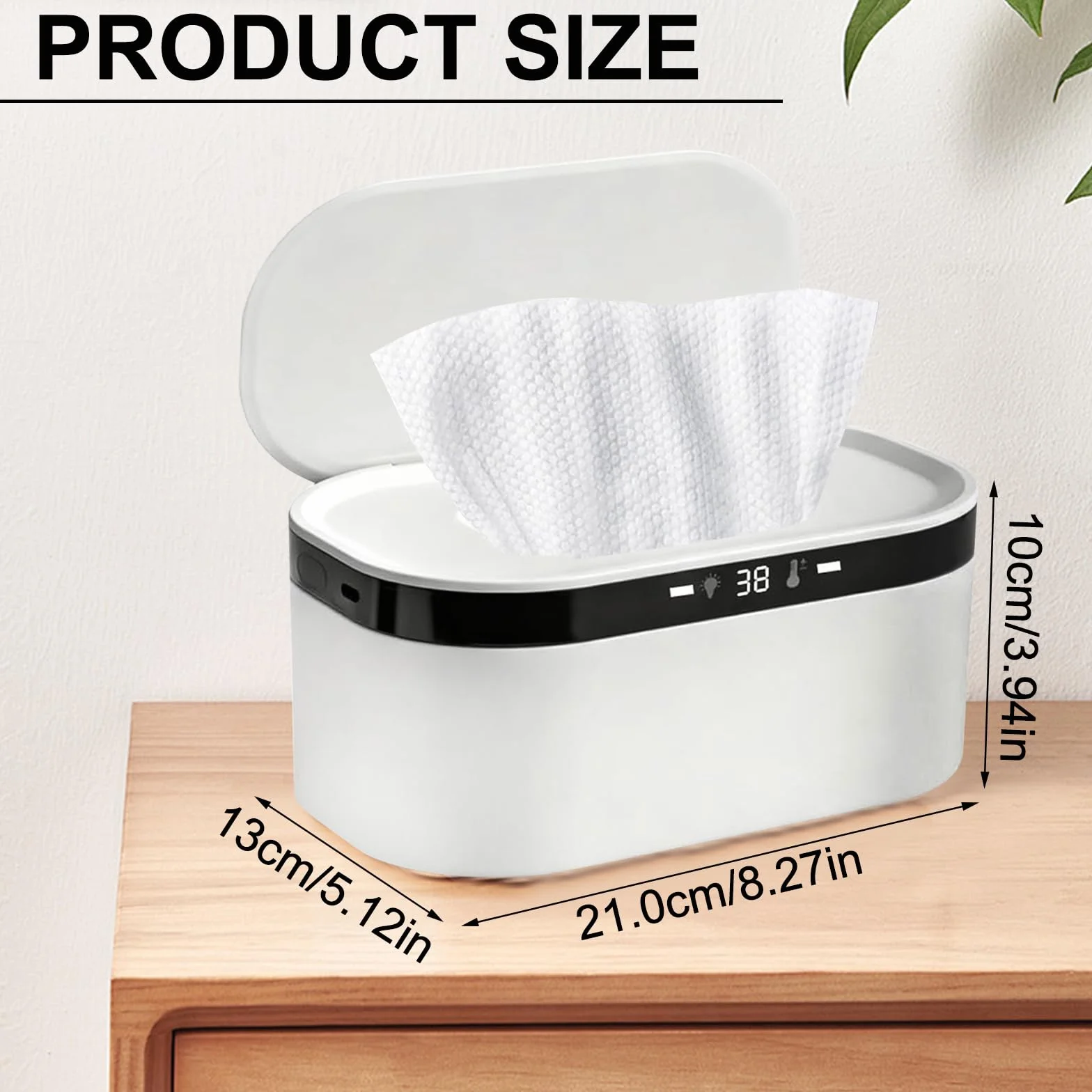 Chauffe-lingettes Bébé Portable USB Wipes Heater 3 Niveaux de Chauffage Rapide