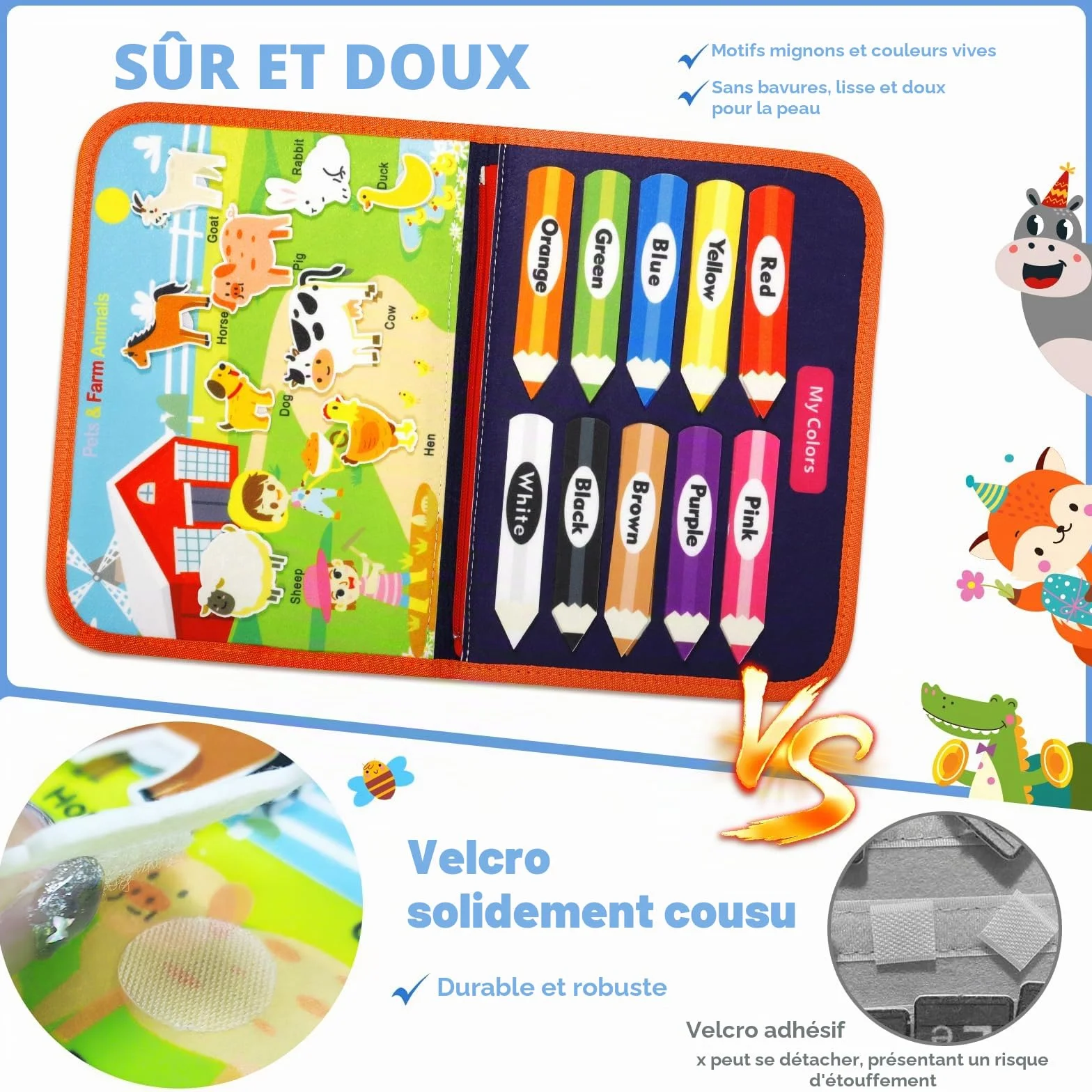Busy Board Jouets d'Activité Montessori Quiet Book Cadeau Enfants Garçon Fille 1 2 3 4 Ans