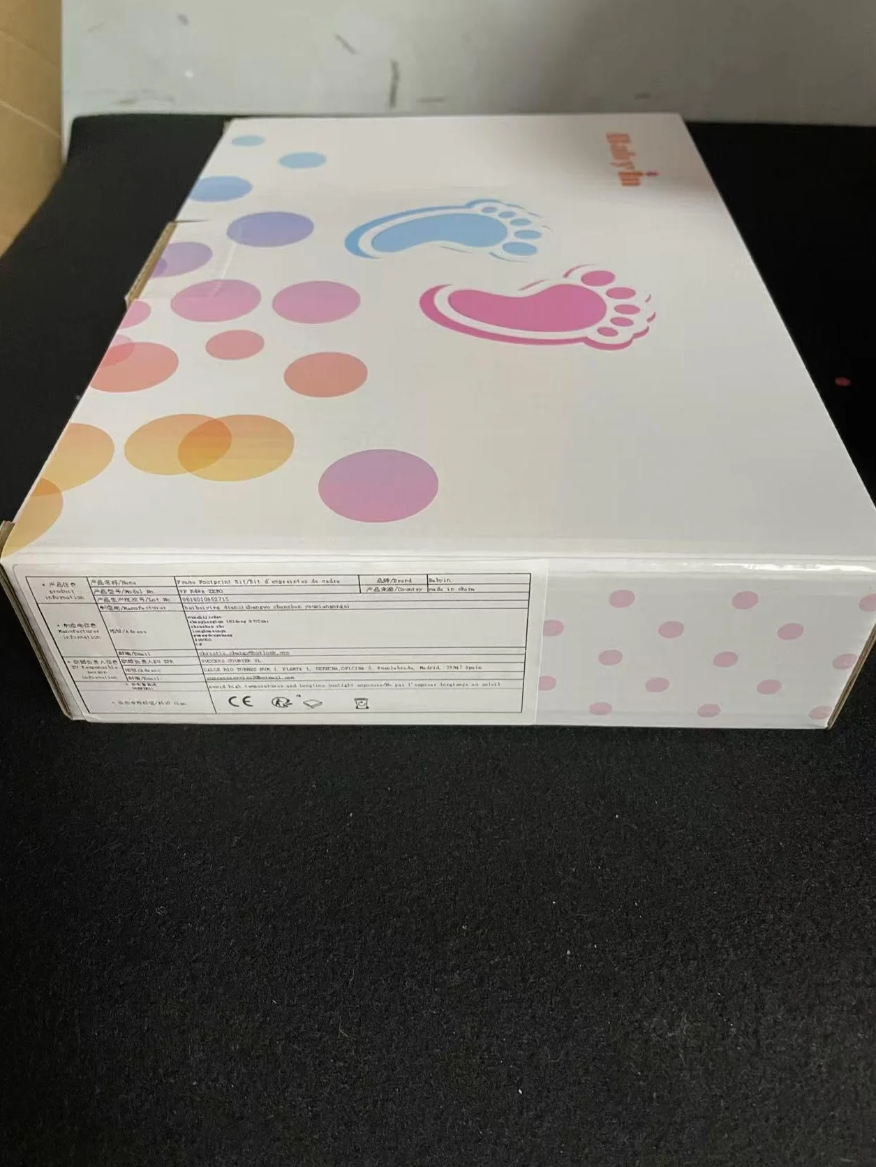 Kit de souvenir pour bébé Empreinte main ou pieds avec cadre en bois
