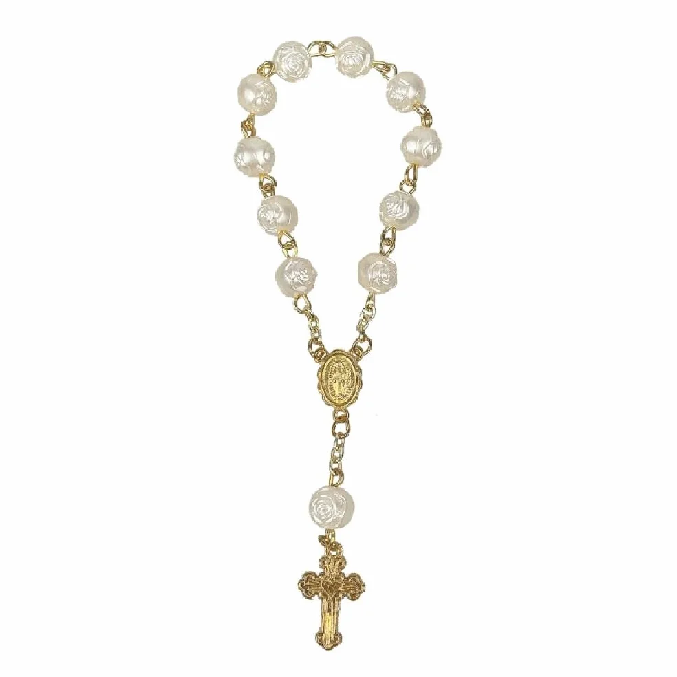 Chapelets À Doigts en Acrylique Chapelet Baptême avec Croix Fête Communion Mariage