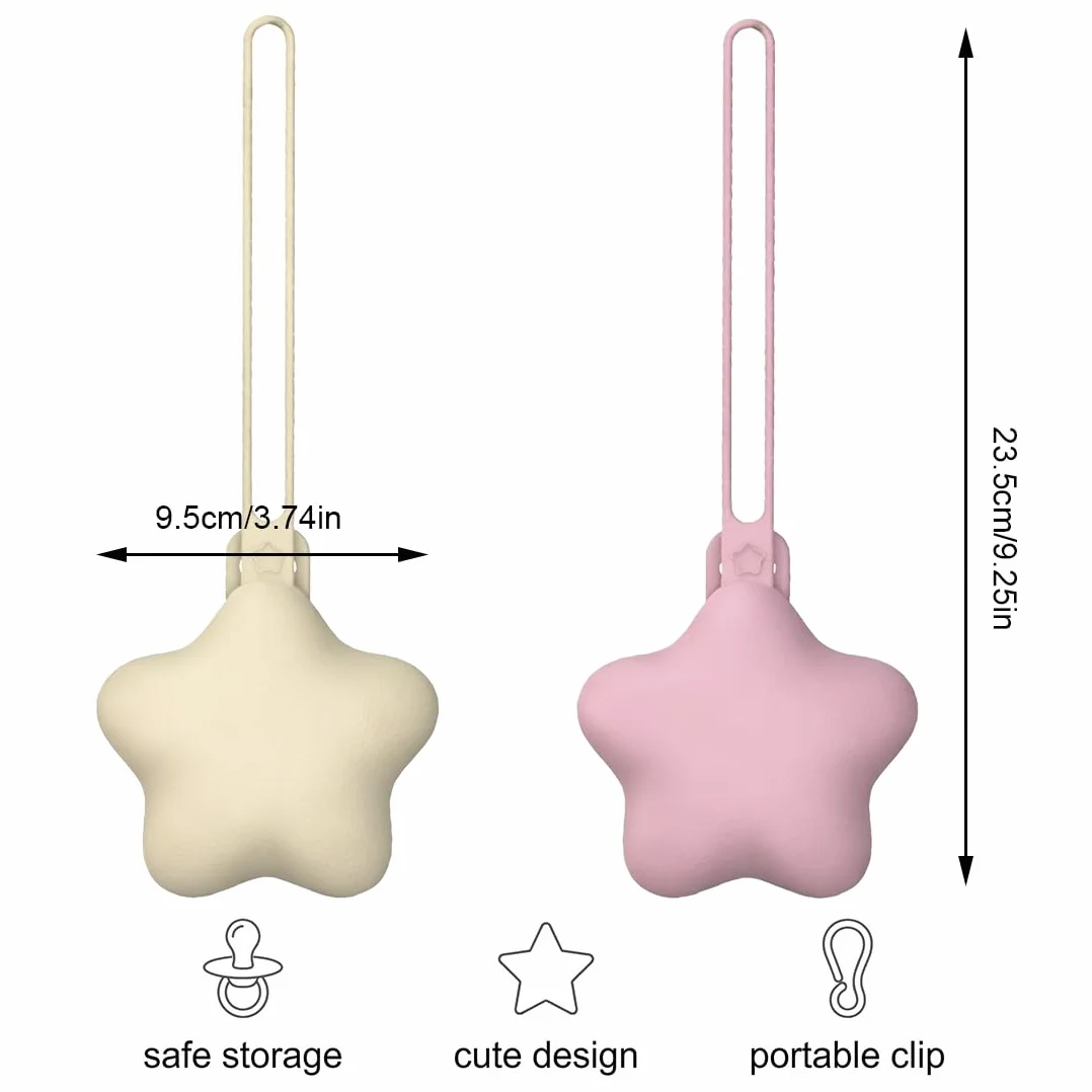 Boîte à sucette en silicone 2 Pièces, rangement hygiénique pour bébé, Violet clair