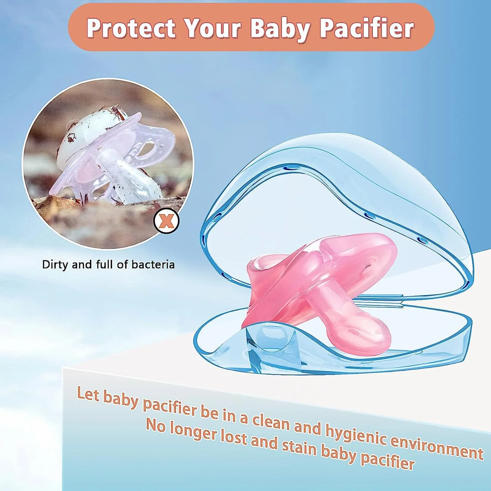 Boîte à Tétine Bébé 6 Pcs,Portable Boîte de Rangement Transparente Antipoussière,Sans BPA