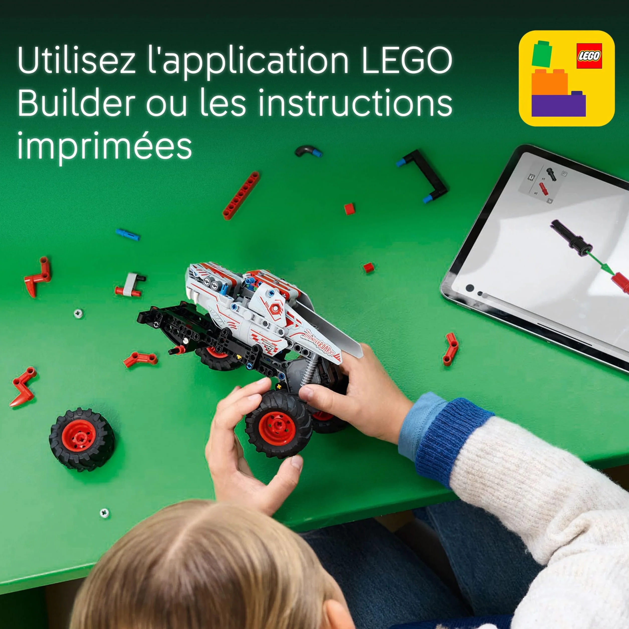 LEGO Technic Monster Jam ThunderROARus à rétrofriction 42200 Maquette de Camion Dinosaure pour Enfant dès 7 Ans
