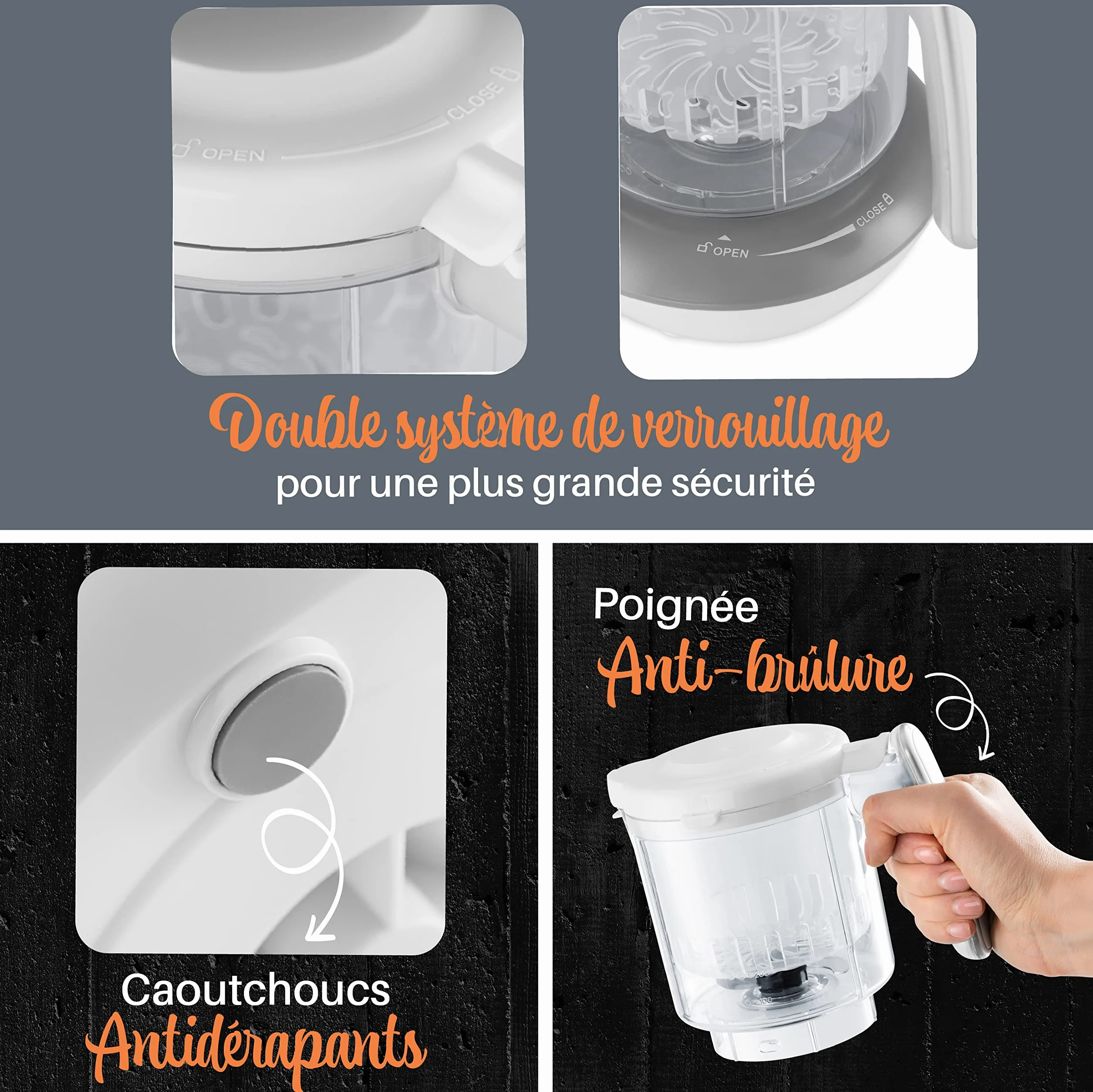 Sweety Fox Cuiseur Mixeur Multifonctions 7-en-1 pour Bébé - Vapeur, Mixeur, Nettoyage Automatique, Stérilise, Réchauffe, Décongèle