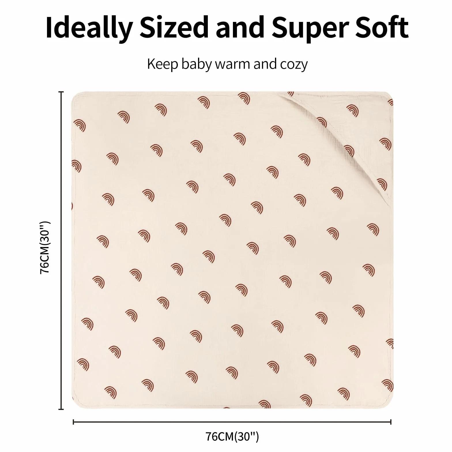 Serviette de Bain Bébé avec Capuche 76 x 76 cm Mousseline de Coton Lot de 2