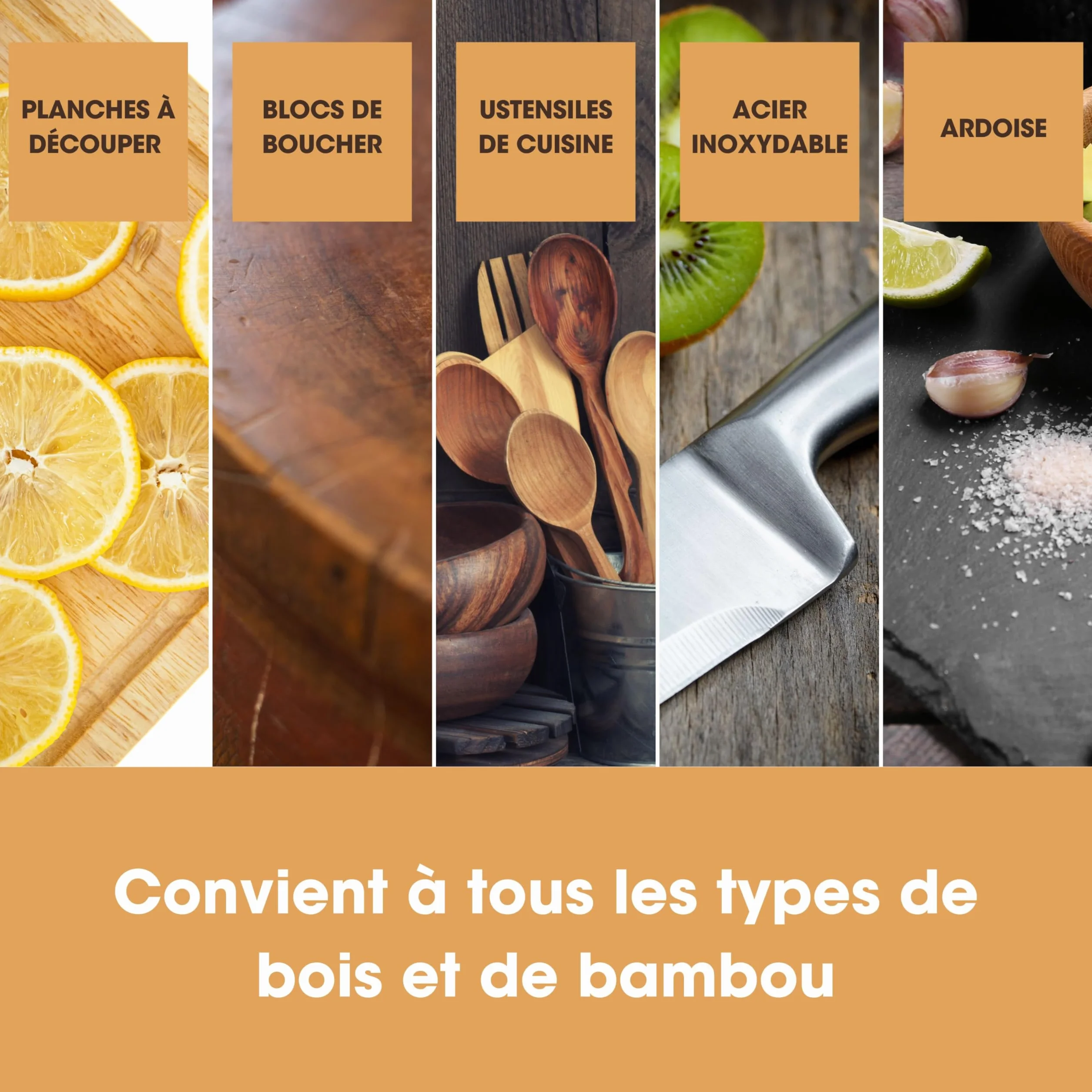 Furniture Clinic Conditionneur planche à découper huiles cires minérales alimentaire 500 ml