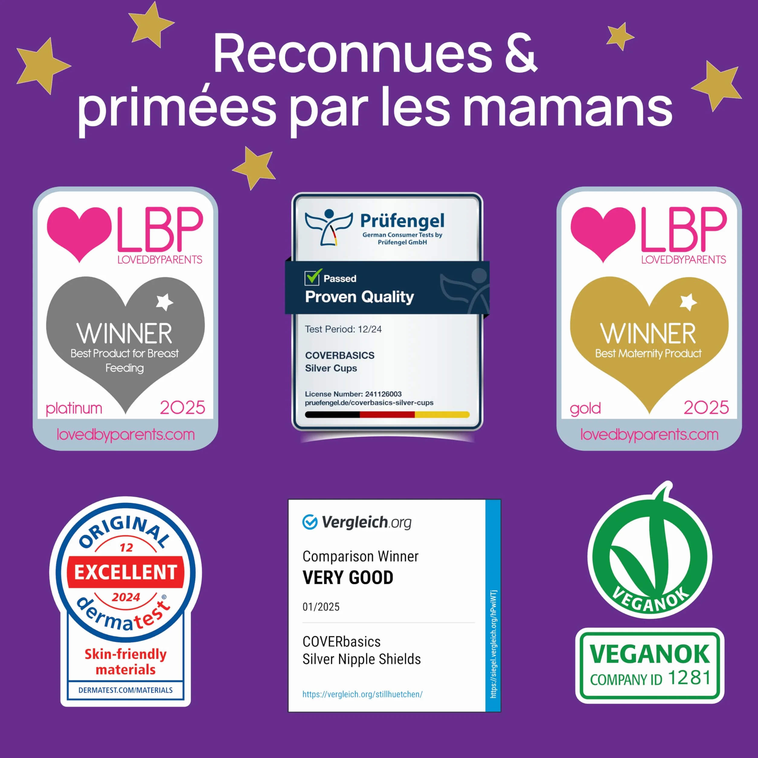 Coupelle Argent Allaitement SilverCups - Coque Protection Mamelons Dispositif Médical XL