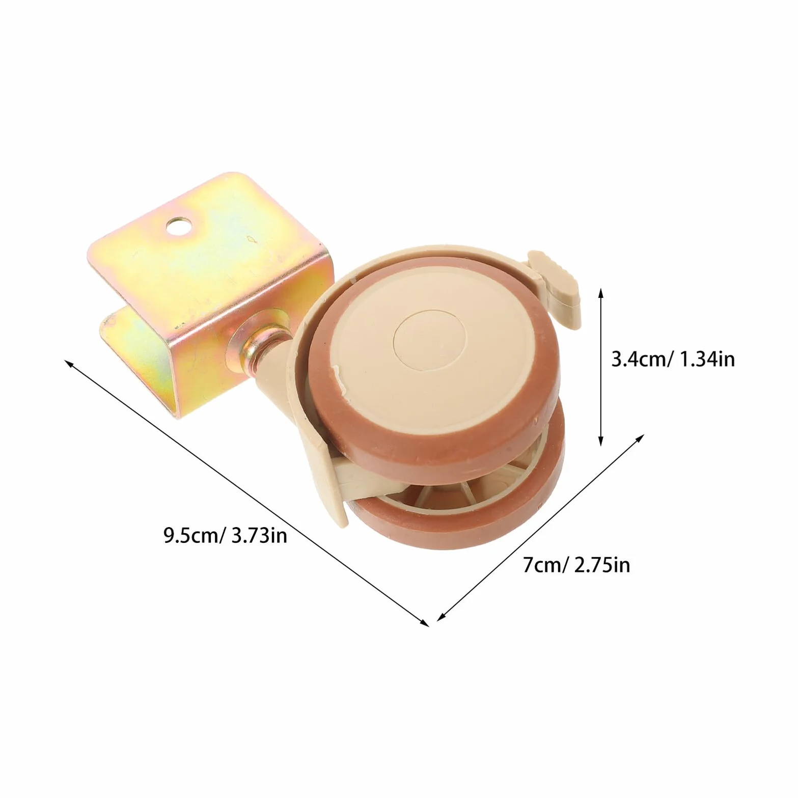 Lot de 4 Roulettes Pivotantes avec Frein en Plastique Silencieux pour Berceau, Roues PU Lisses