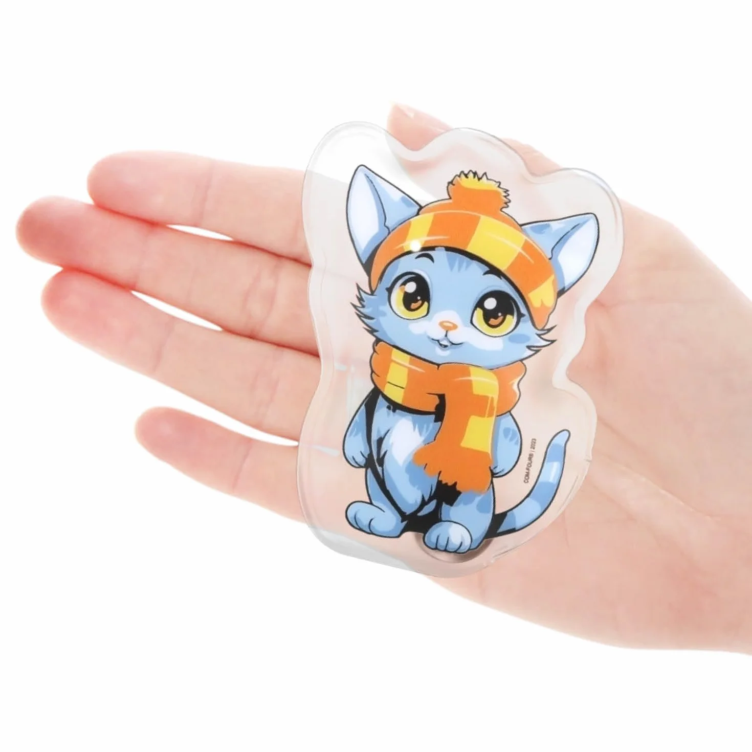 COM-FOUR® 4x Chauffe-Poches réutilisables Motif Chat - Chauffe-Mains Chat Blanc