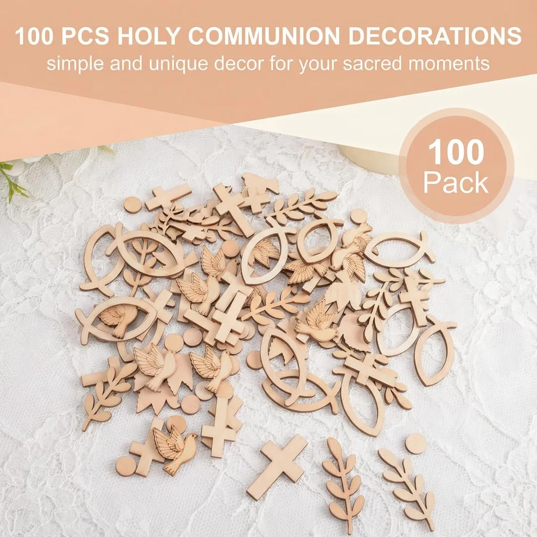 100 pièces décoration en bois baptême fête prénatale garçon fille