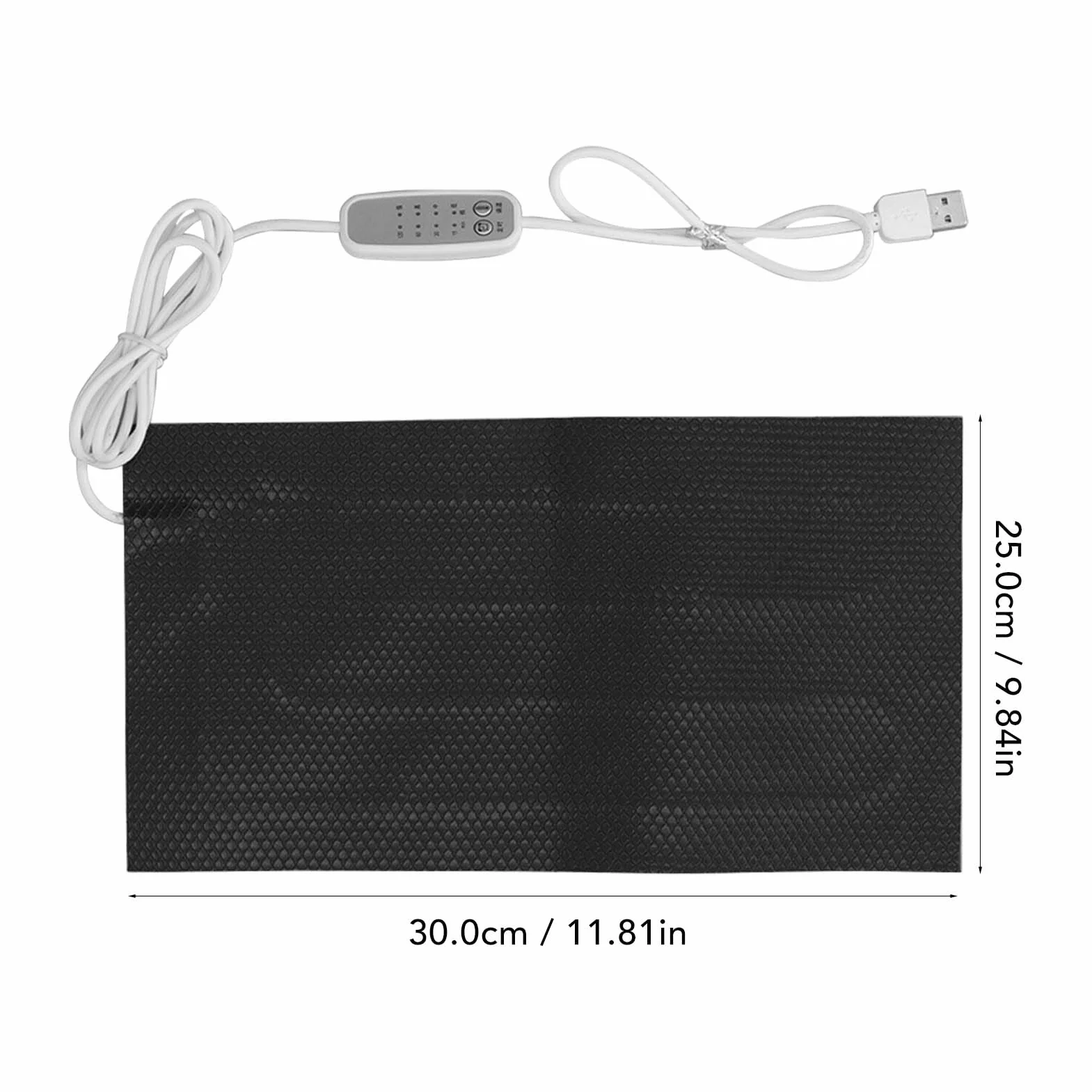 Coussin Chauffant Électrique Fibre Carbone USB 4 Niveaux Température Lavable 25 x 30 cm