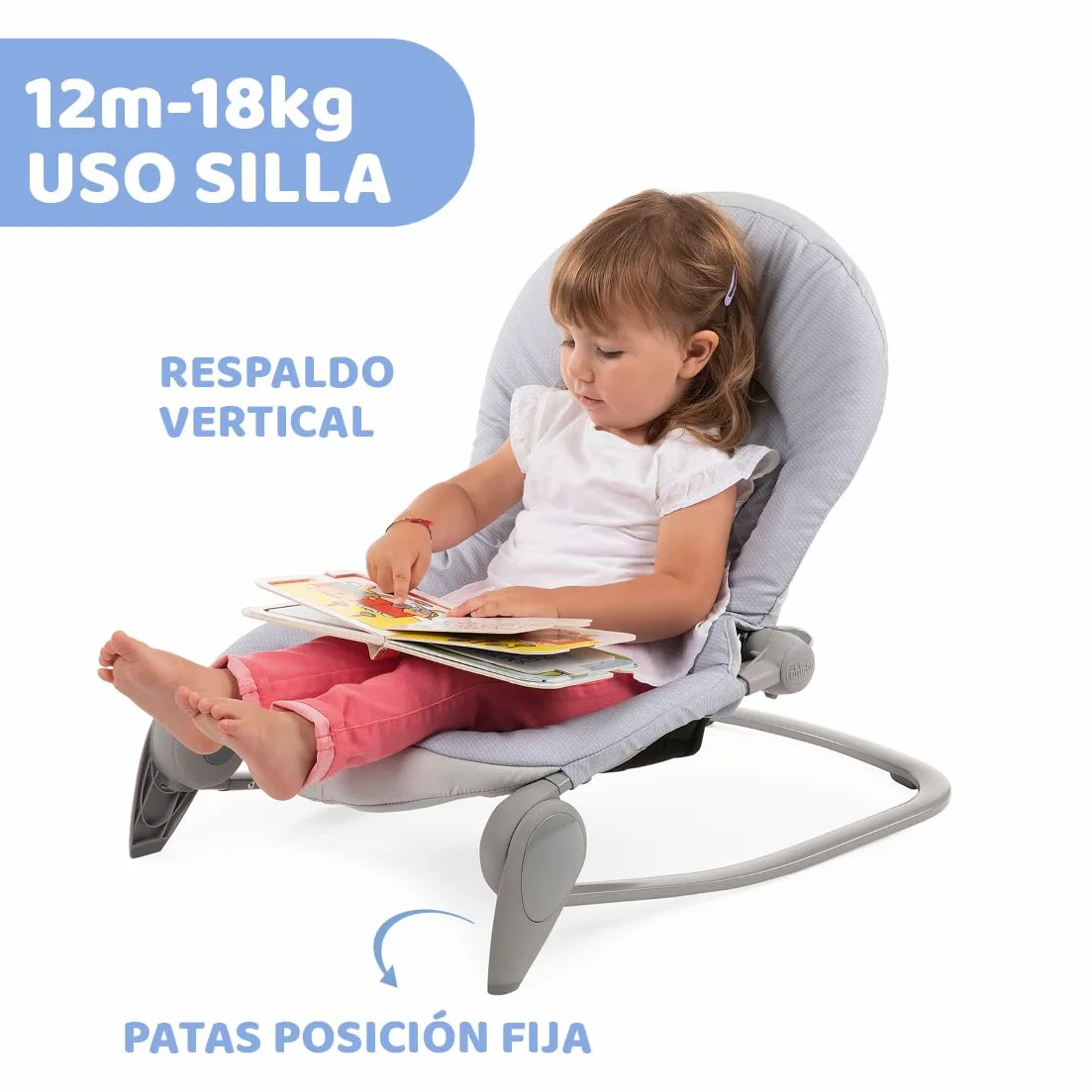 Chicco Balloon Transat Évolutif Bébé Enfant Chaise Bascule Fauteuil Dossier Inclinable Pliage Compact Jouet Électronique Interactif Lumières Sons Naissance 18 kg