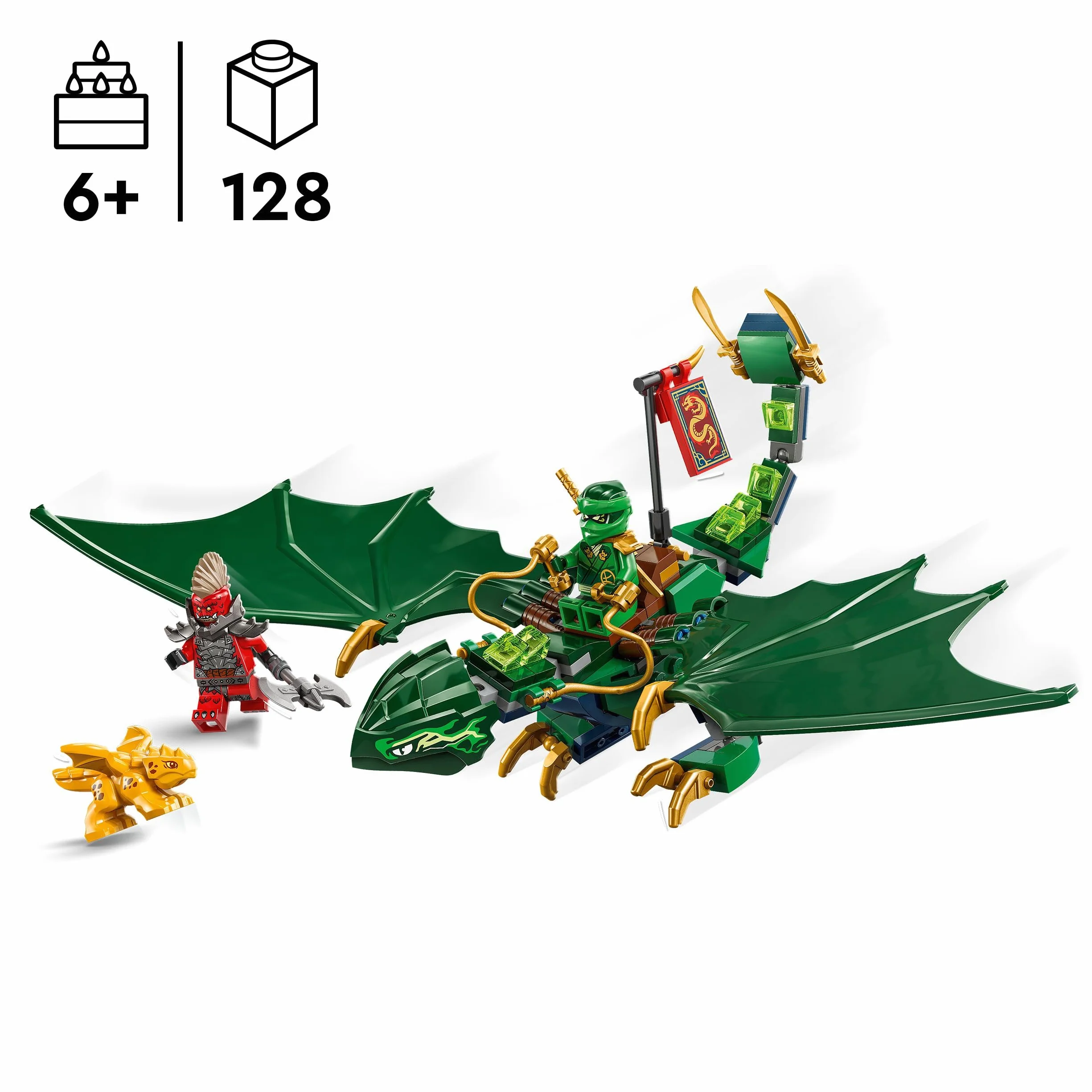 LEGO Ninjago Dragon Vert de la Forêt de Lloyd 71829 Jouet de Construction avec 2 Minifigurines et Dragon Articulé