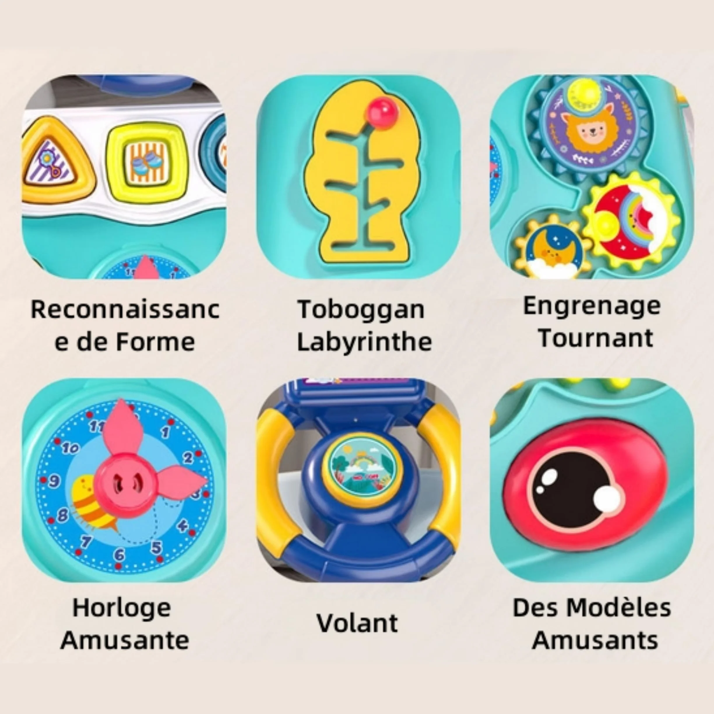 Trotteur pour bébé évolutif, Jouet d'Activité et de Développement, Apprentissage de la Marche (Rose)