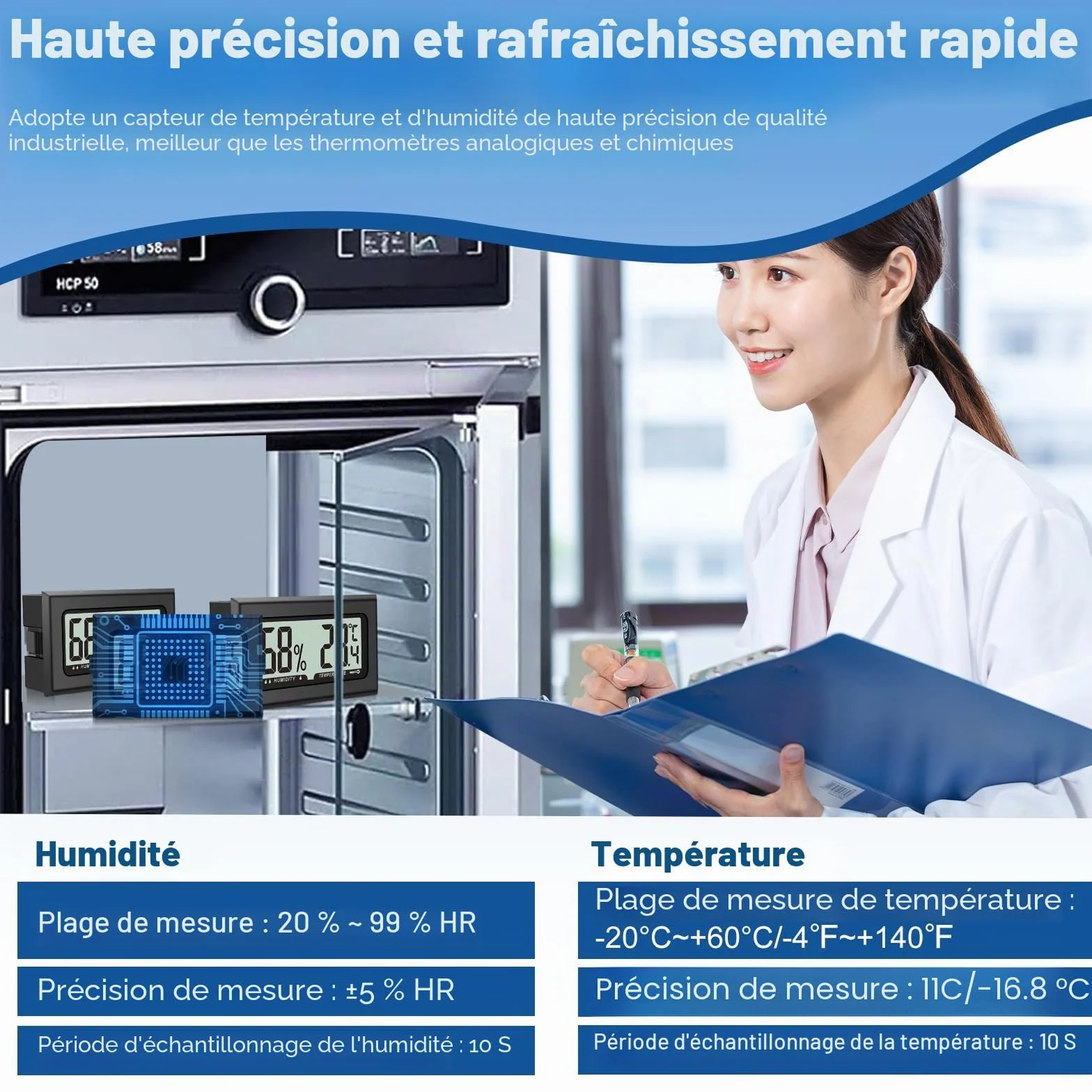Pixelure Thermomètre Hygromètre Numérique Intérieur, Moniteur de Température et Humidité Haute Précision 8PCS