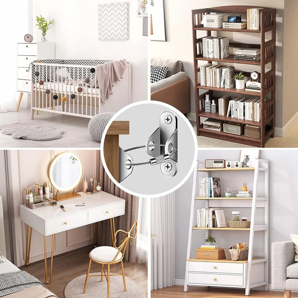 Sangles anti-basculement meubles Kit d'ancrage mural sécurité bébés enfants animaux domestiques