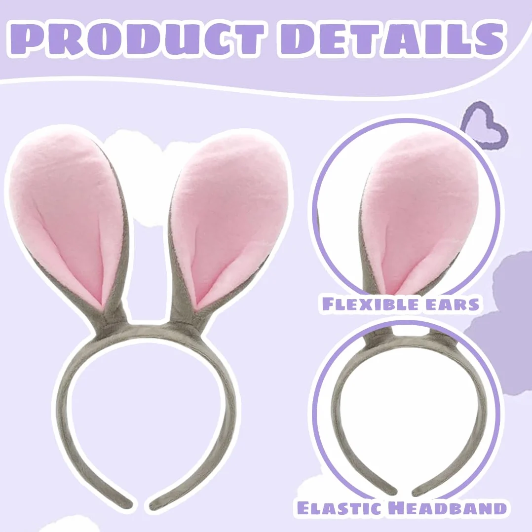 Bandeau Oreilles de Lapin et Renard, Déguisement Enfant, Accessoires Carnaval, Cosplay Pâques