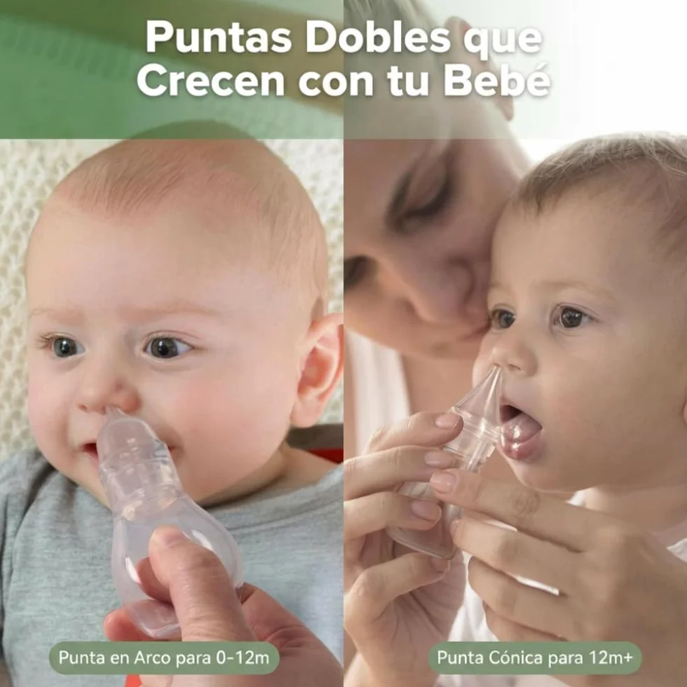 Haakaa Aspirateur Nasal Bébé Silicone Manuel Easy-Squeeze Nettoyeur Nez Nouveau-né Tout-petit 0M+ Transparent Embout Rechange