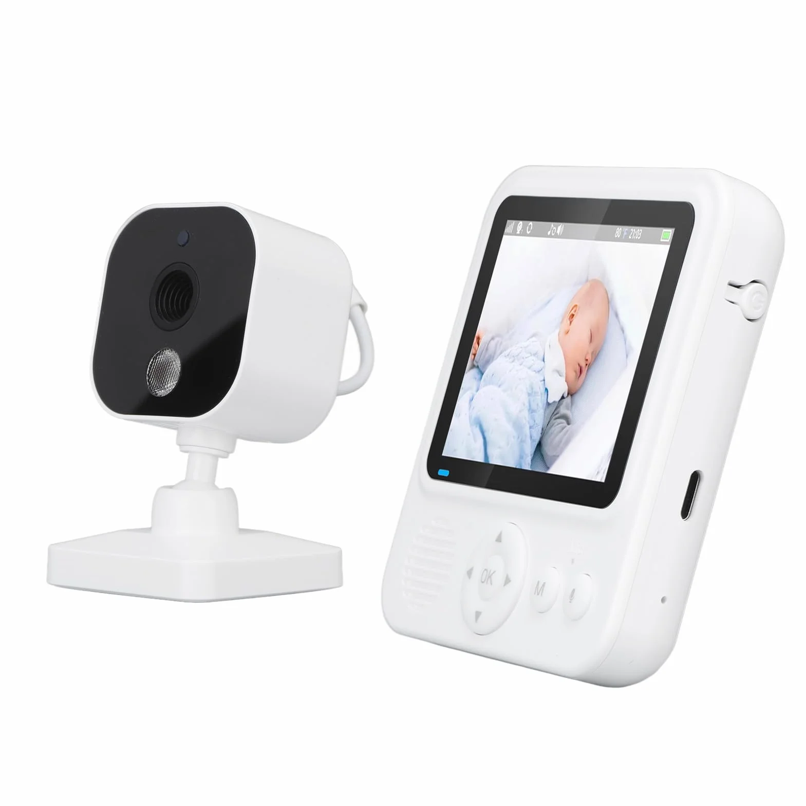 Caméra de surveillance bébé sans fil, moniteur vidéo avec vision nocturne bidirectionnelle