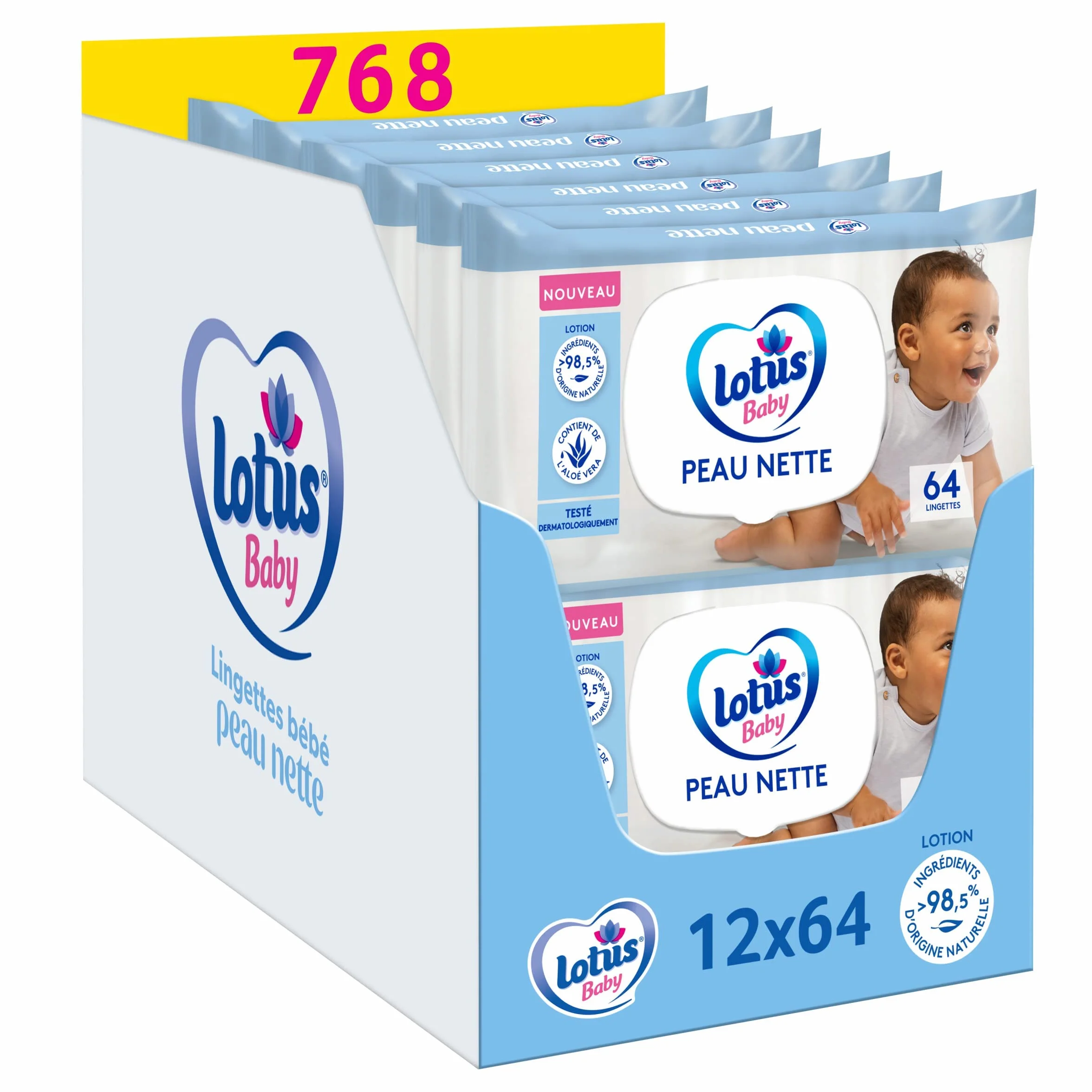 Lotus Baby Peau Nette Lingettes Bébé Pack 12x64